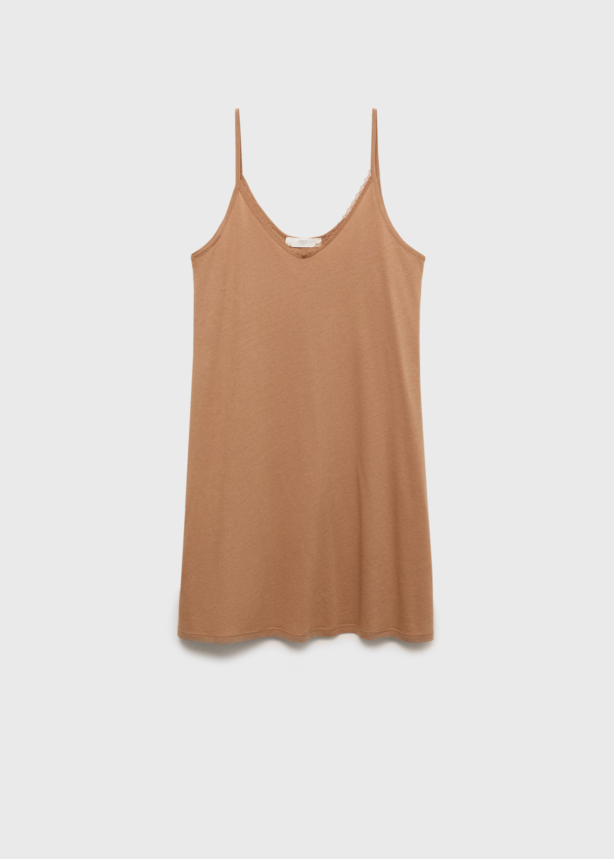 Chemise de nuit coton dentelle contrastée - Article sans modèle