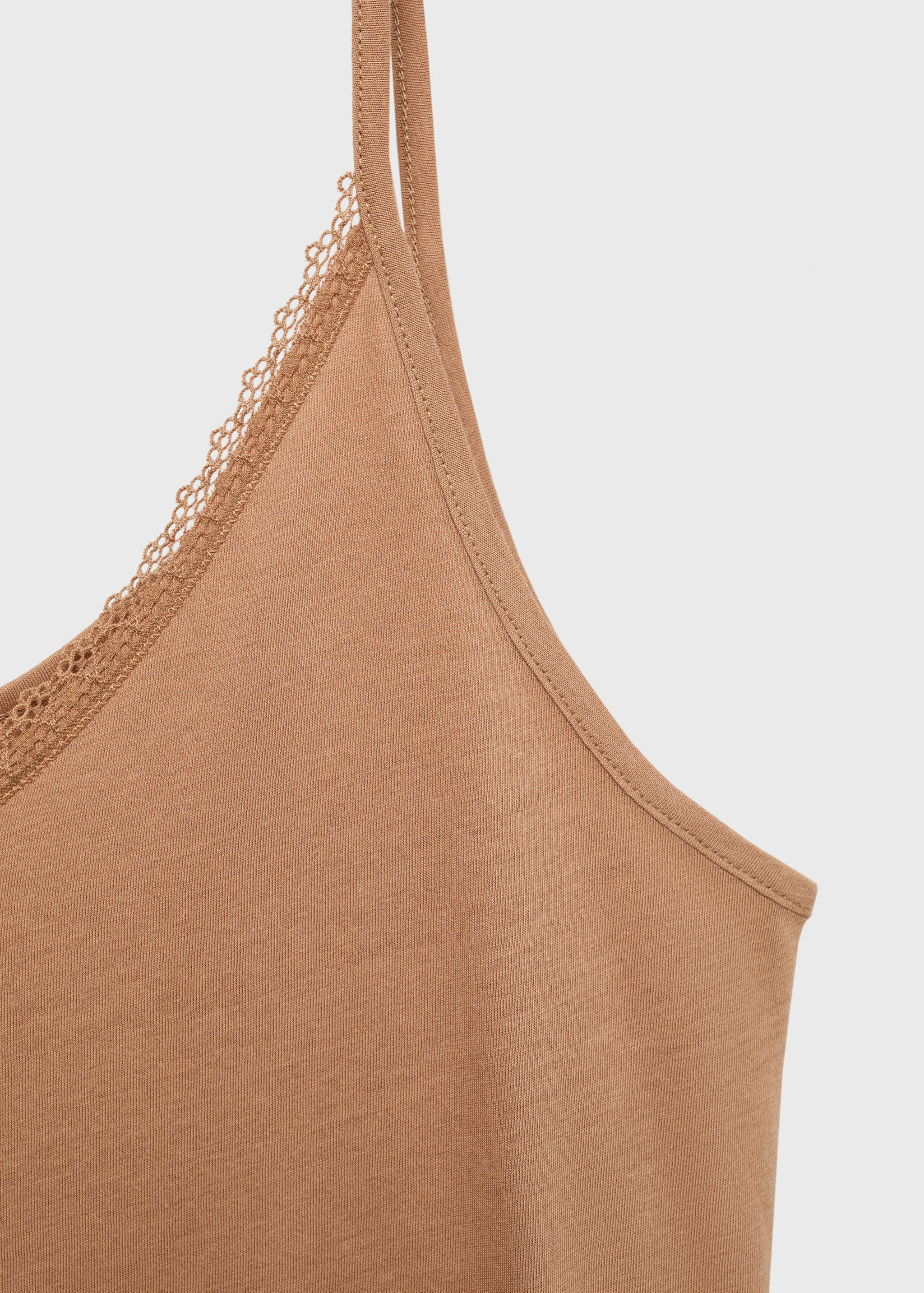 Chemise de nuit coton dentelle contrastée - Détail de l'article 8