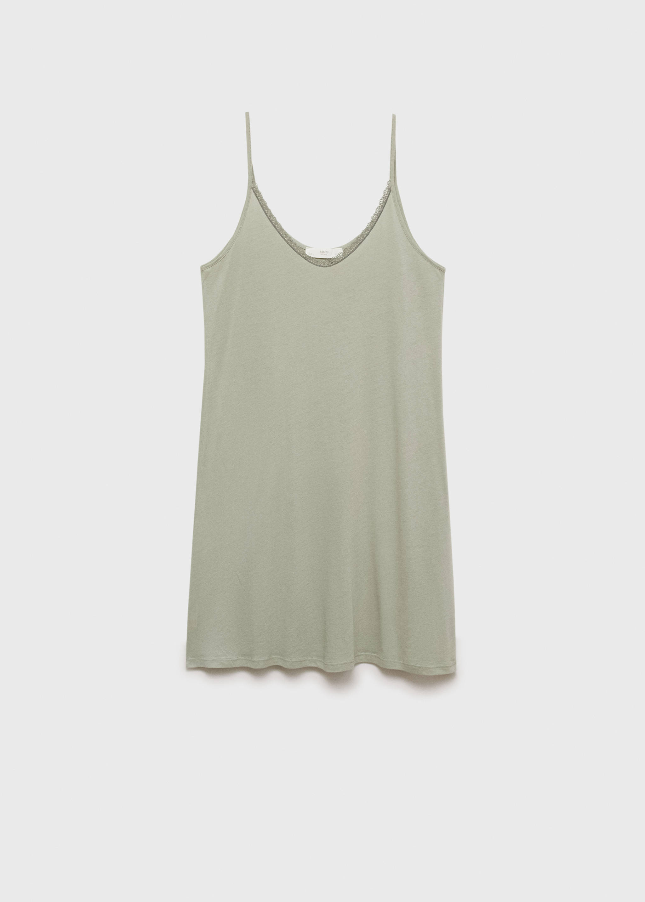 Chemise de nuit coton dentelle contrastée - Article sans modèle