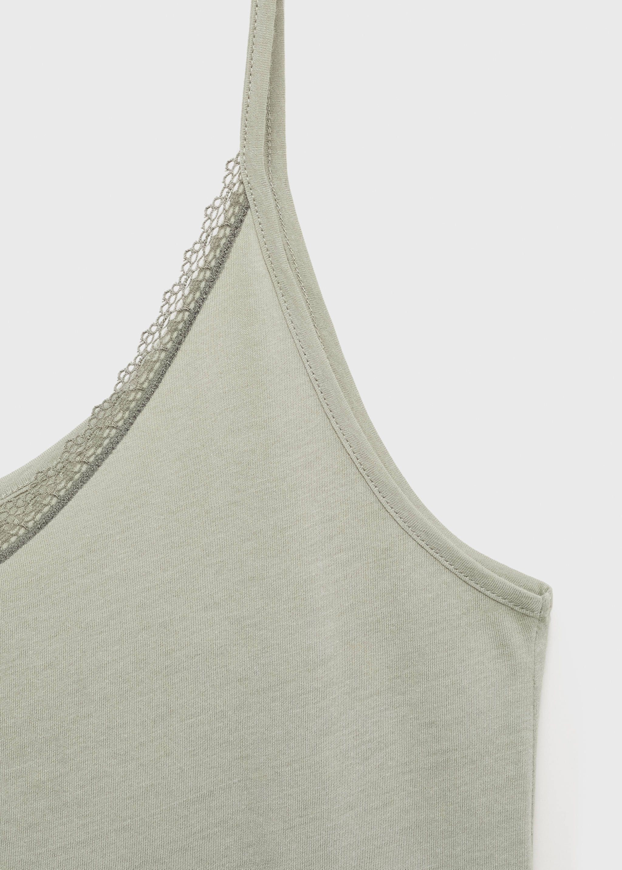 Chemise de nuit coton dentelle contrastée - Détail de l'article 8