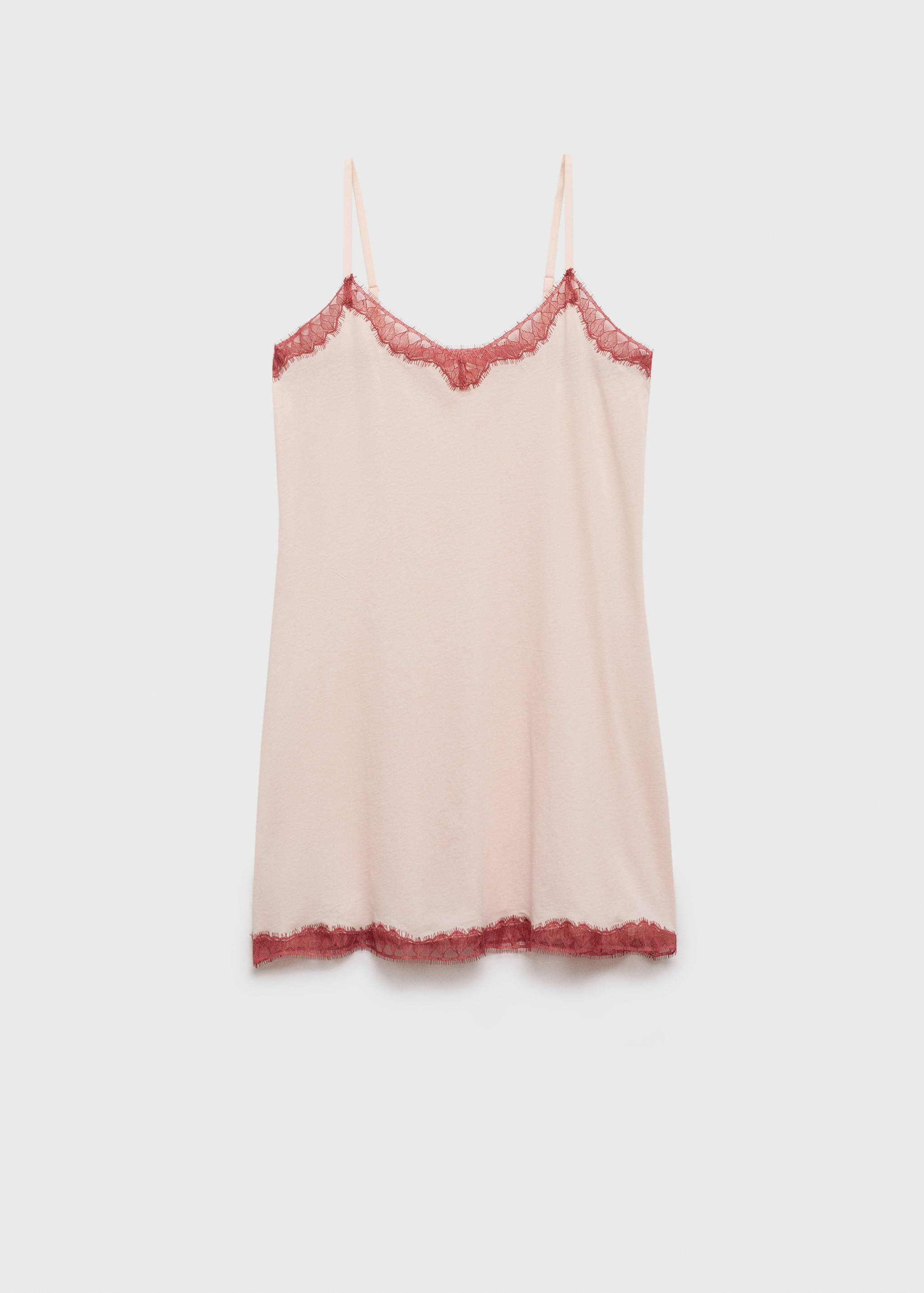 Camisa de noite com acabamento de renda - Artigo sem modelo