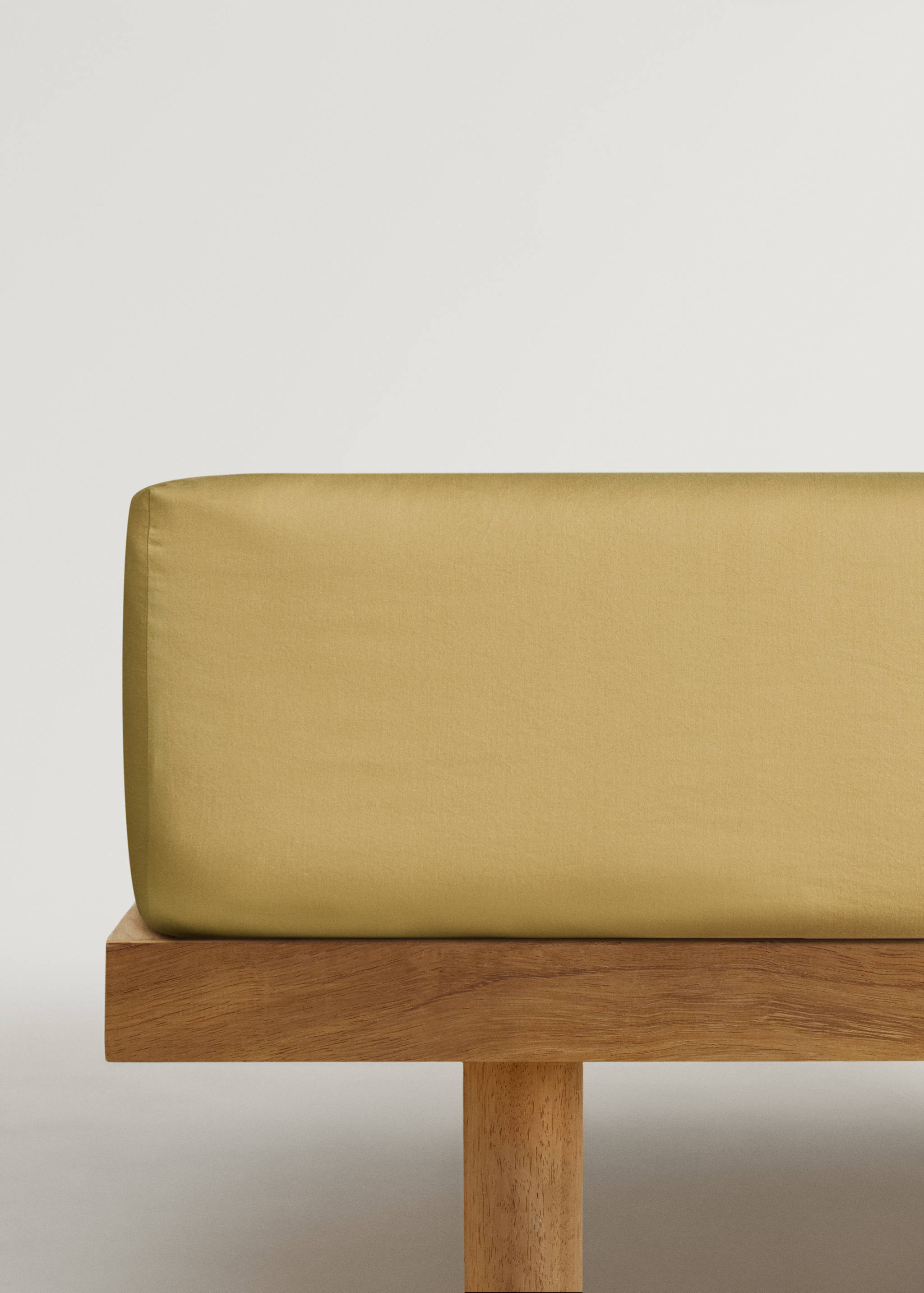 Washed cotton satin fitted sheet King bed - Article without model