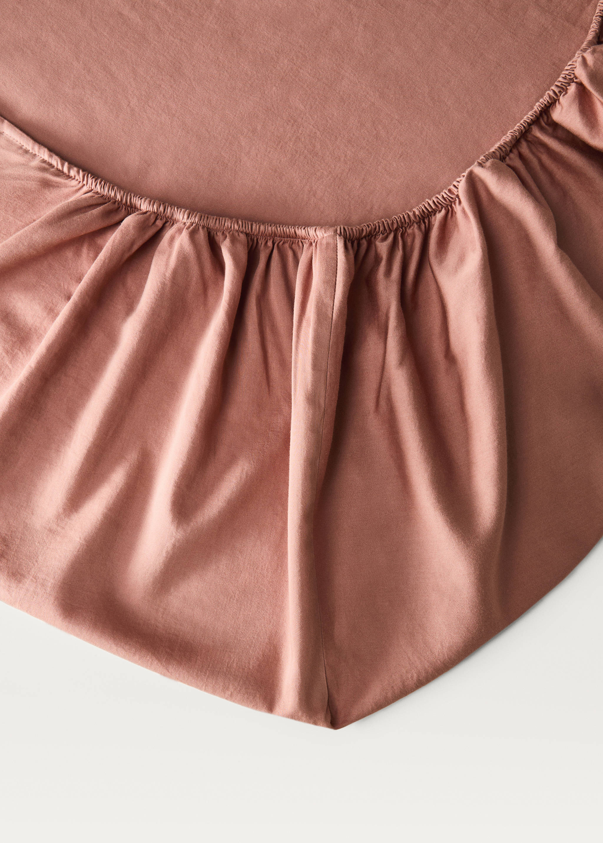 Washed cotton satin fitted sheet King bed - Details of the article 1