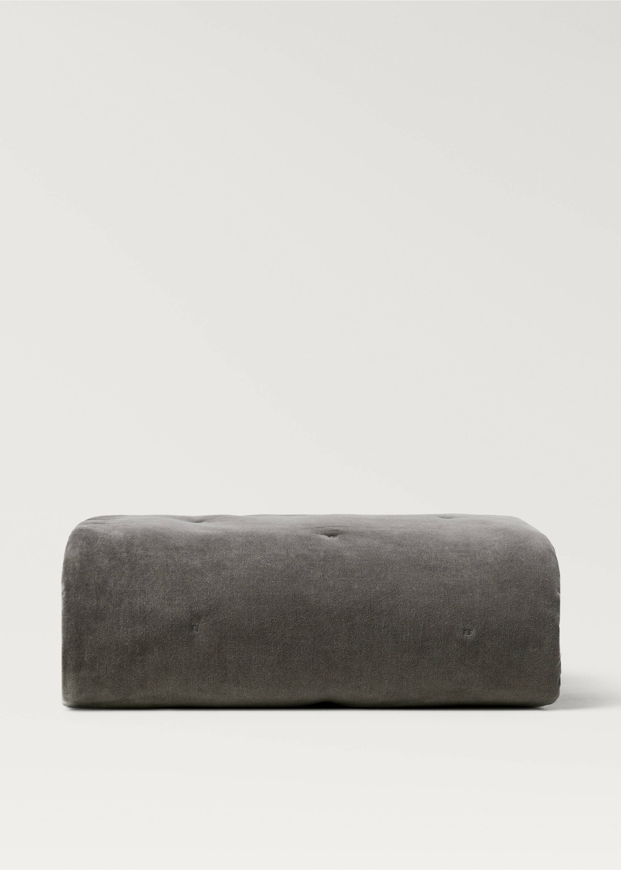 Pamuklu kadife yorgan 85x200 cm - Modelsiz ürün, Orta Gri. Ref: 87042966-00.