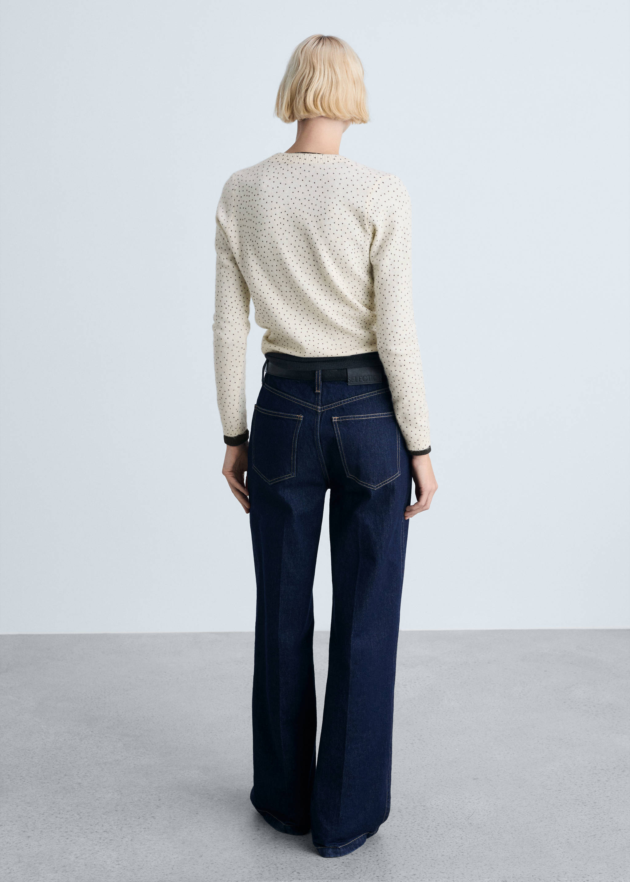 Polka-dot knitted cardigan - Reverse of the article