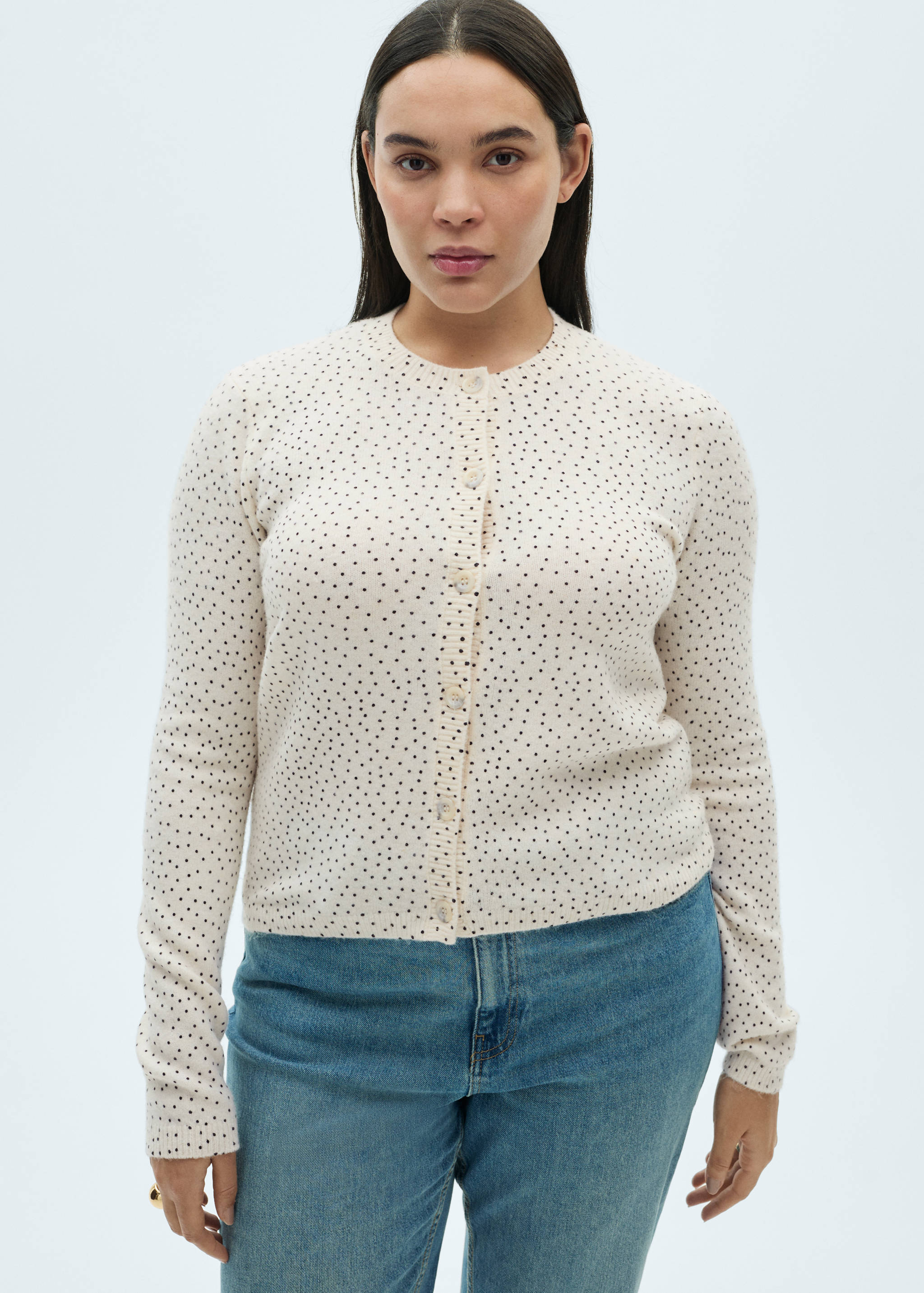 Polka-dot knitted cardigan - Details of the article 5