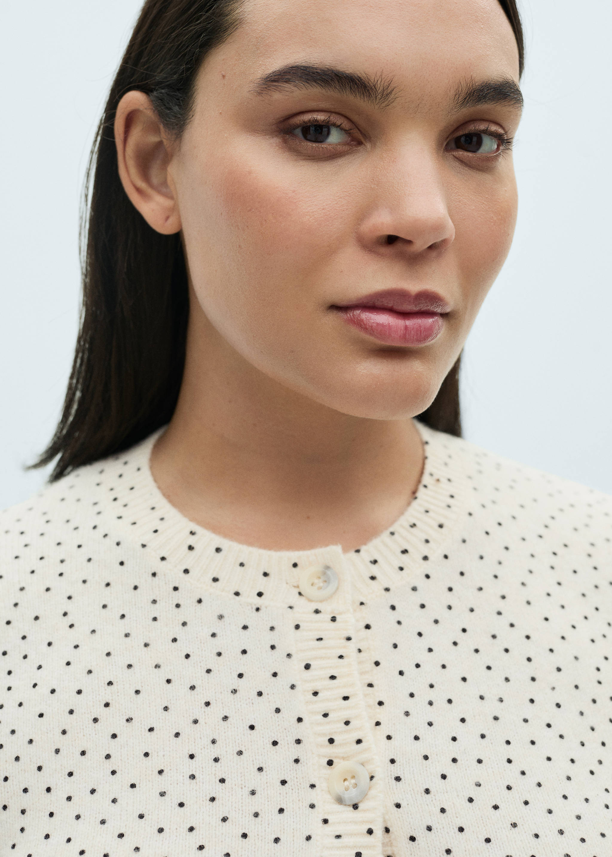 Polka-dot knitted cardigan - Details of the article 4