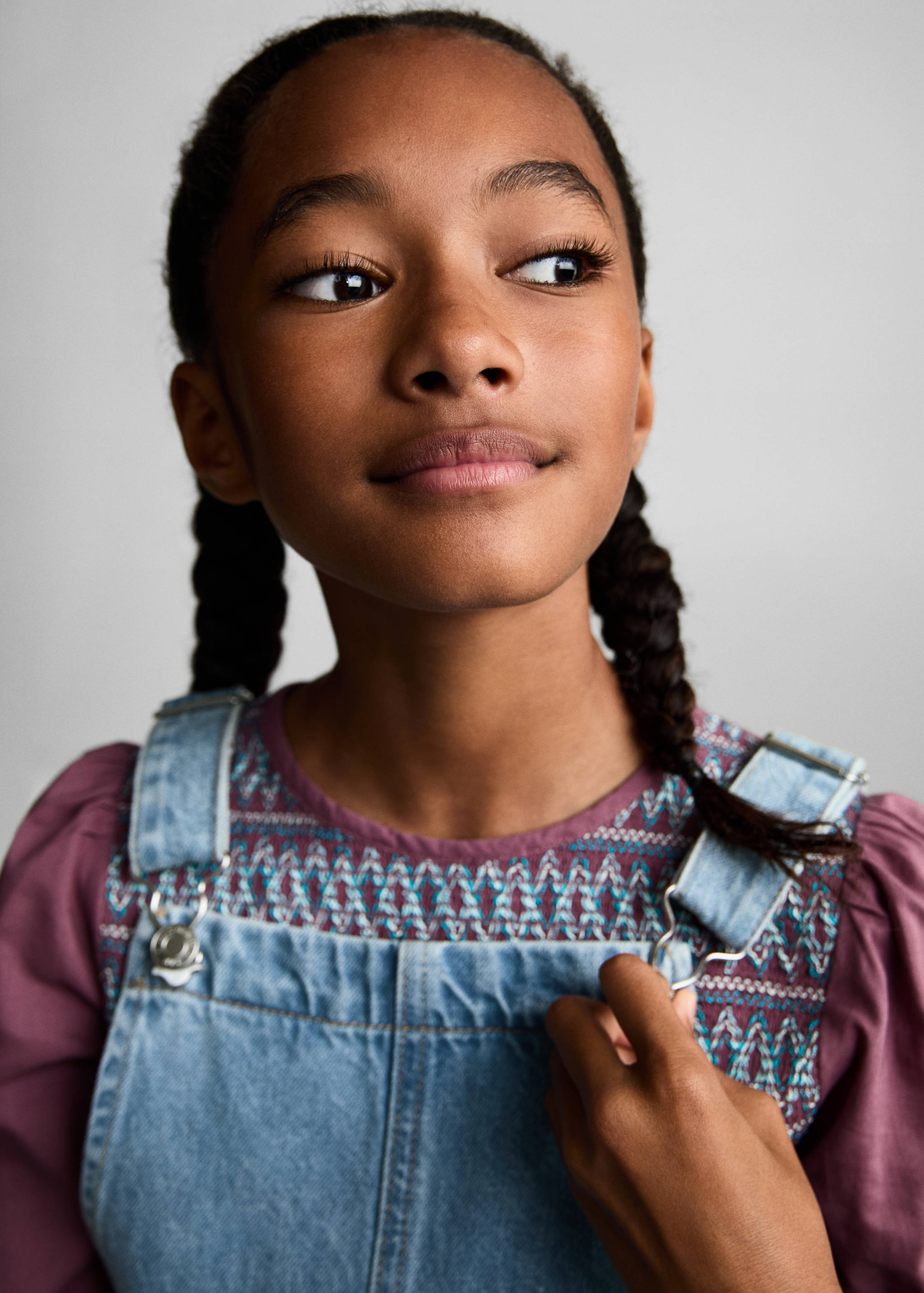 Long denim dungarees - Details of the article 1