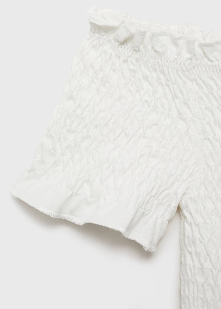 Ruched strapless top — Off White
