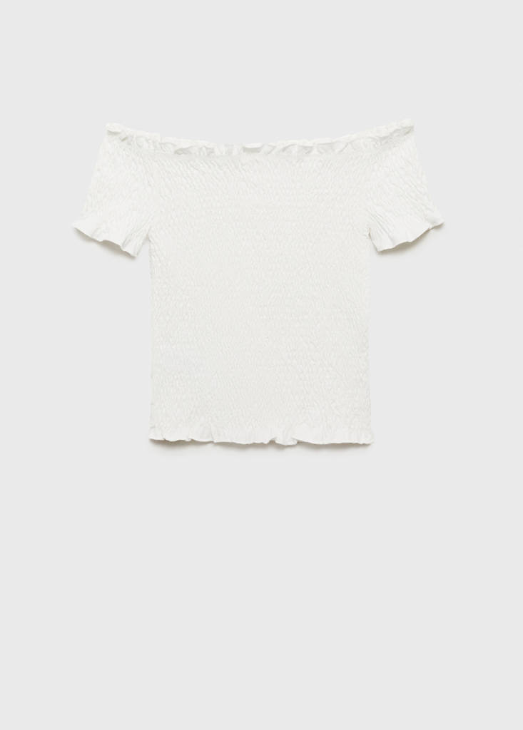 Ruched strapless top — Off White