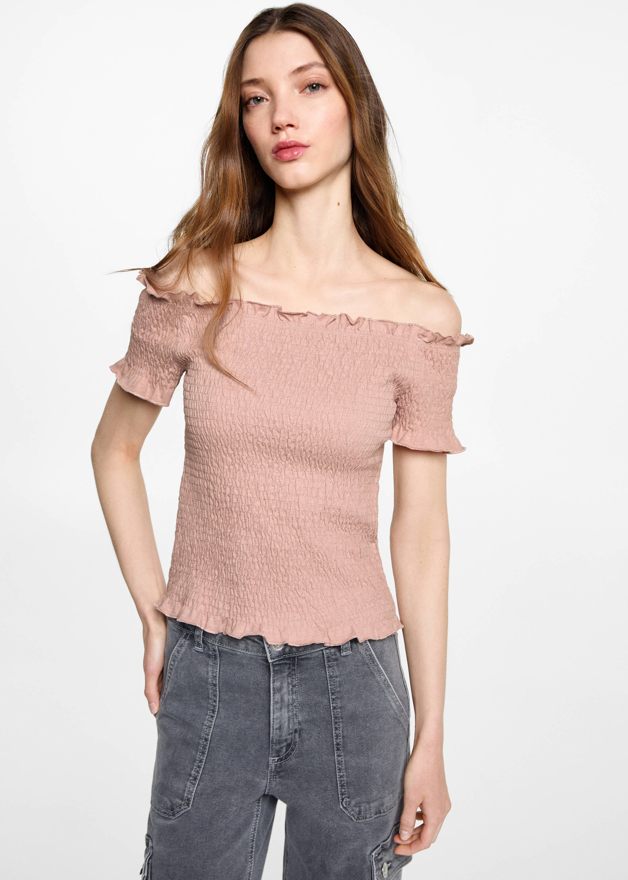 Ruched strapless top - Medium plane