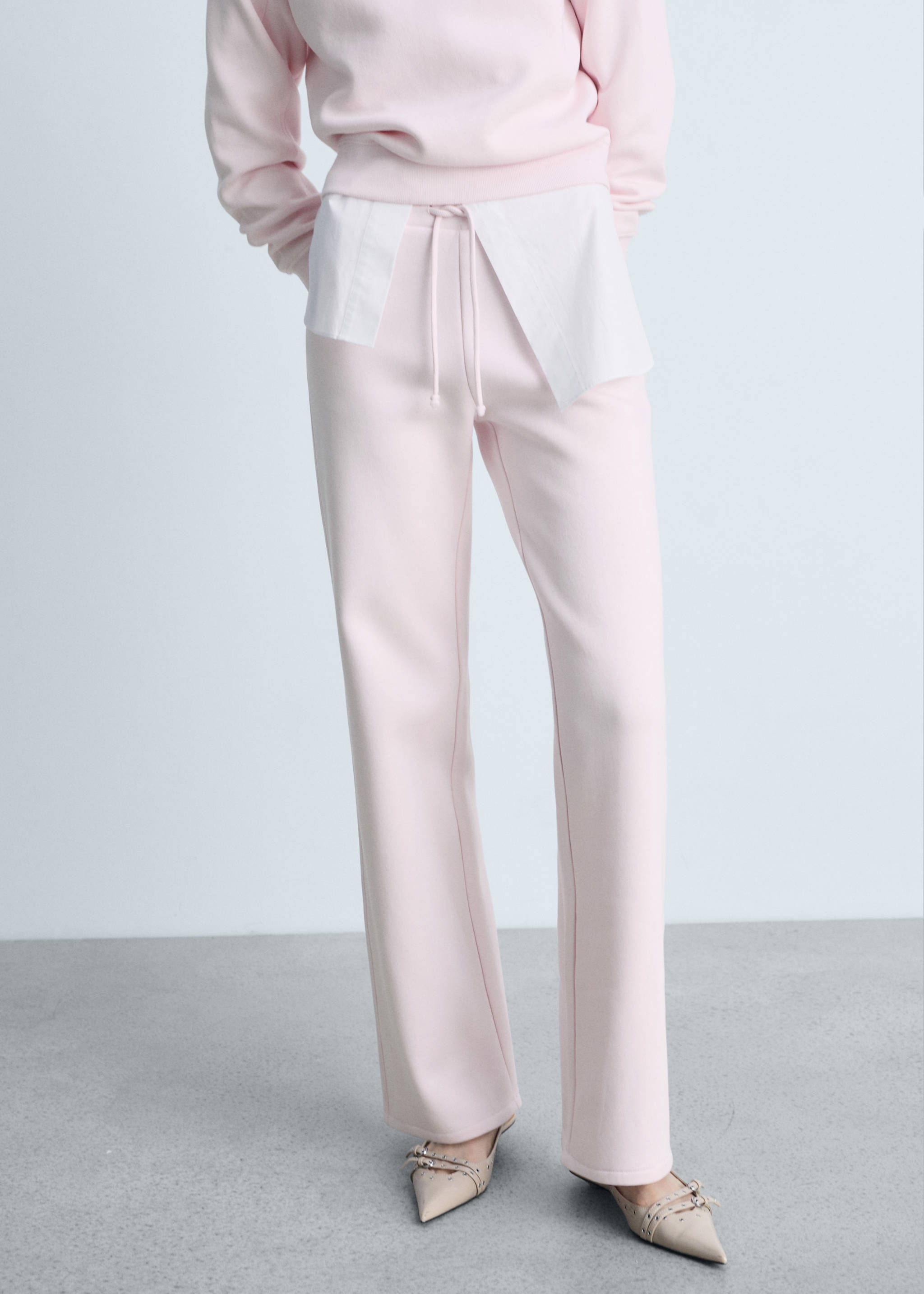 Pantalon de jogging coton wideleg - Plan moyen