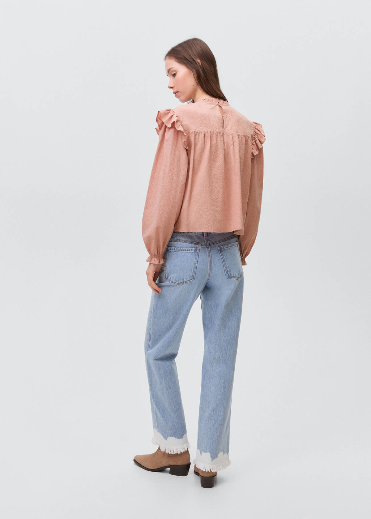 Textured cotton blouse — Pastel Pink