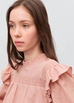 Textured cotton blouse — Pastel Pink 3