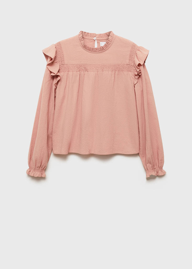 Textured cotton blouse — Pastel Pink