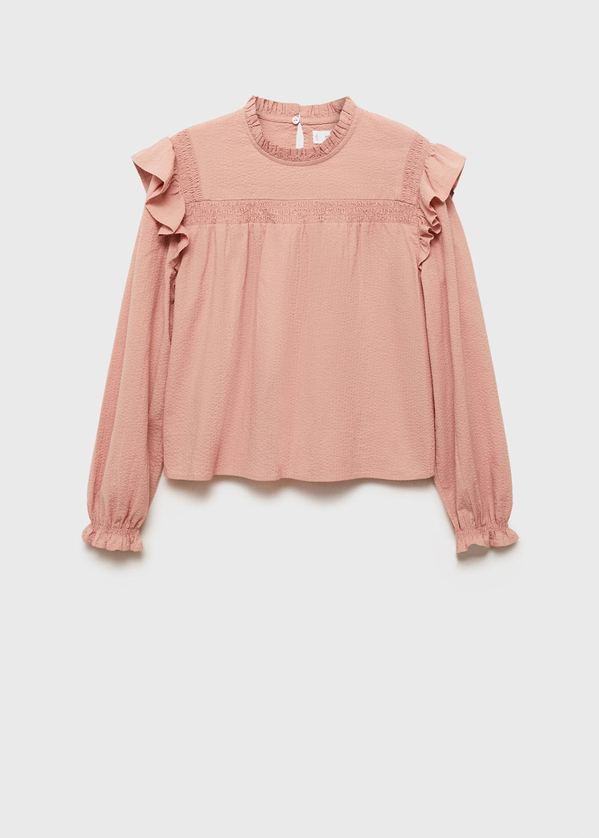 Textured cotton blouse — Pastel Pink