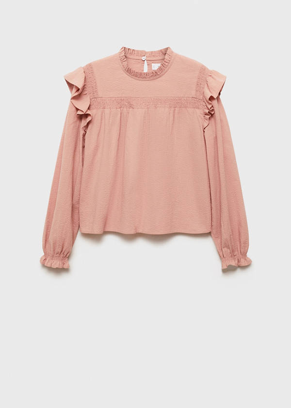 Textured cotton blouse — Pastel Pink