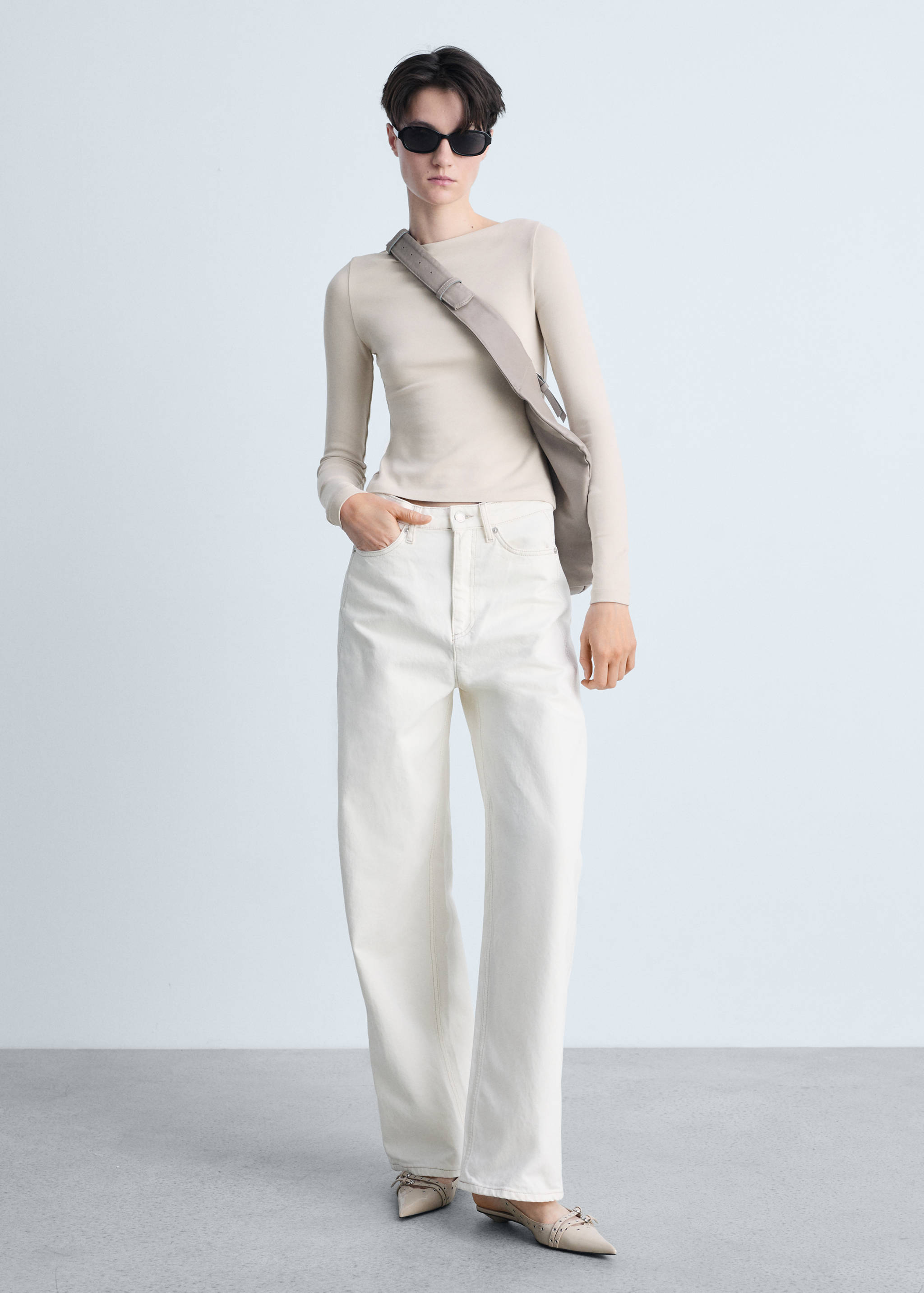 T-shirt col bateau coton - Plan général