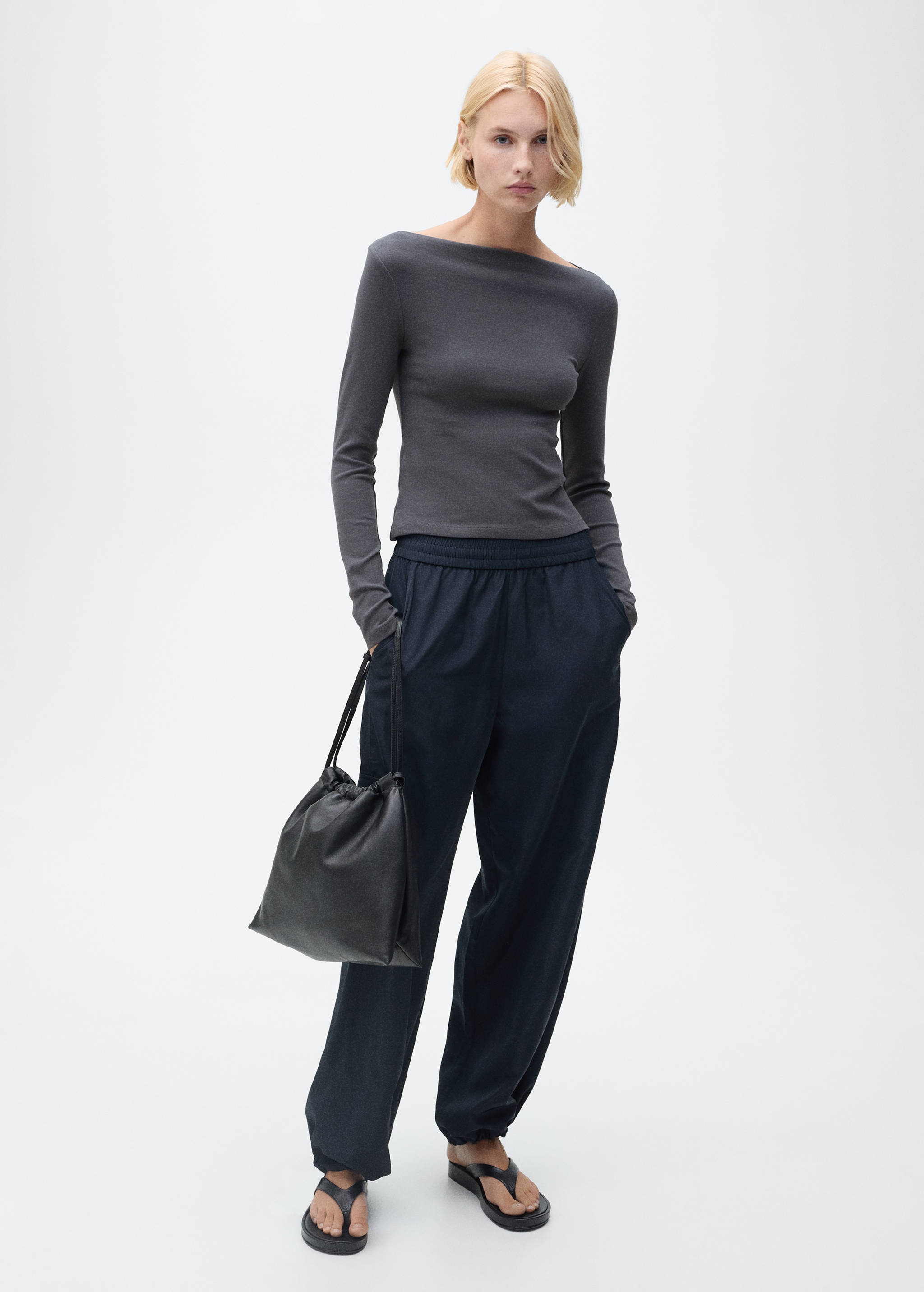 T-shirt col bateau coton - Plan général