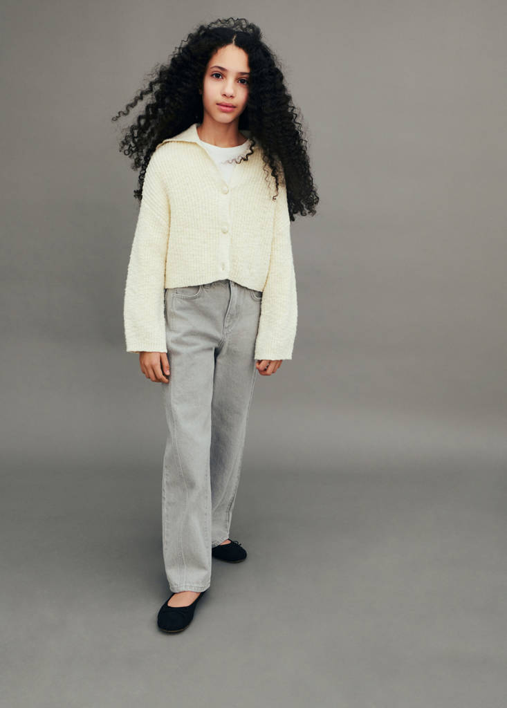 Knitted button cardigan — Sand