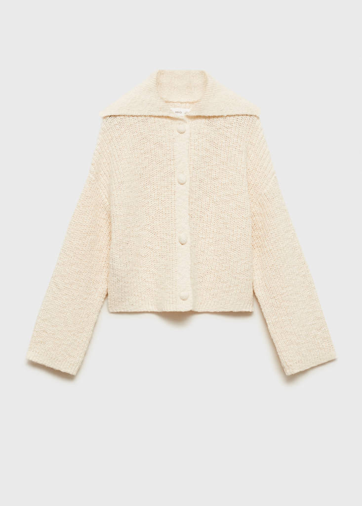 Knitted button cardigan — Sand