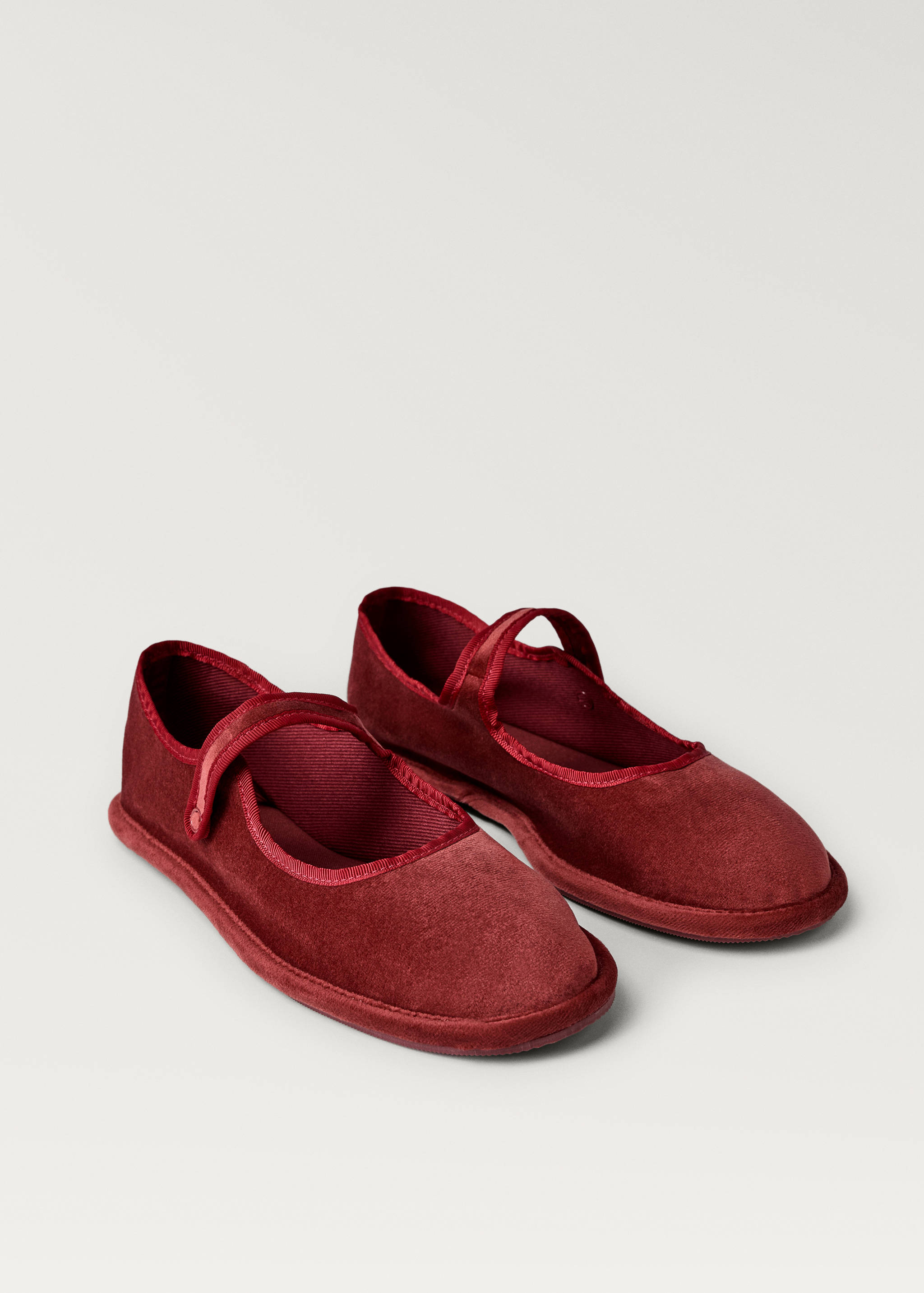 Velour ballet flats with buckle detail - Medium plane