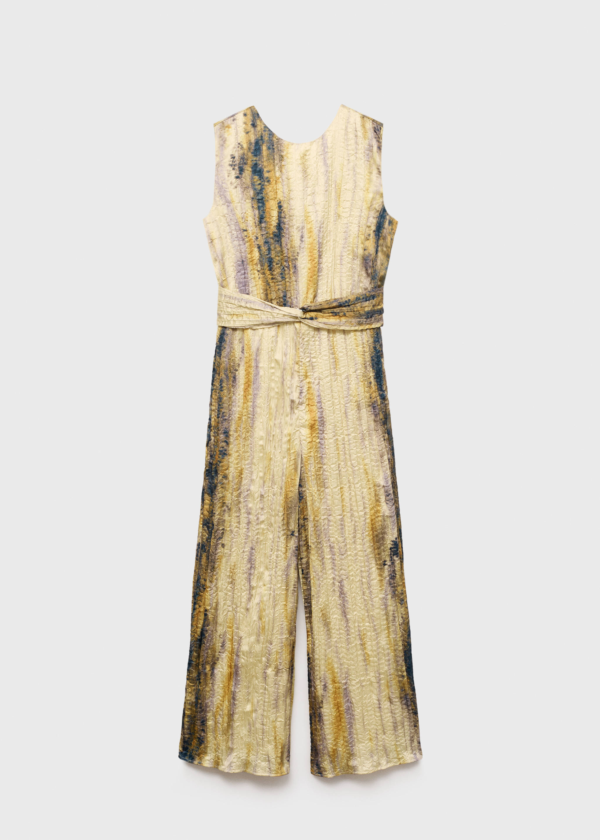 Long satin textured jumpsuit - Article without model