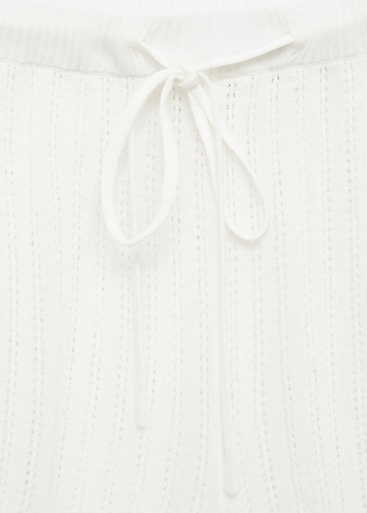 Pyjama shorts with pointelle detail — White