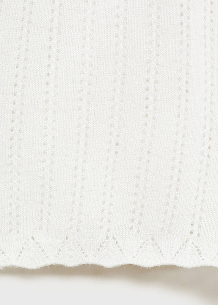 Pyjama shorts with pointelle detail — White