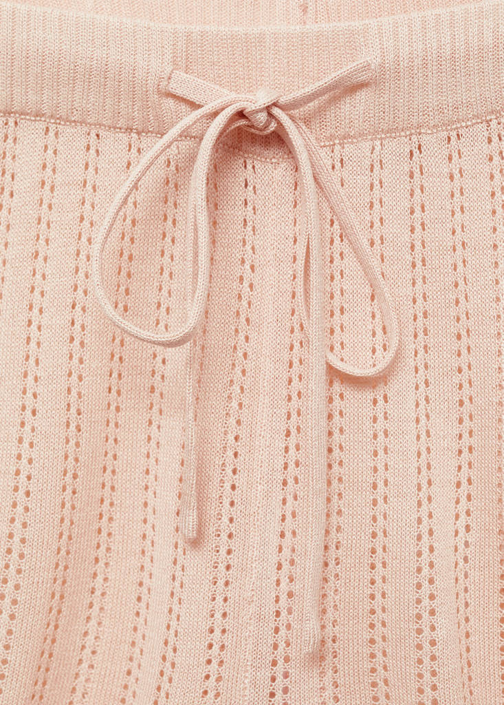 Pyjama shorts with pointelle detail — Salmon