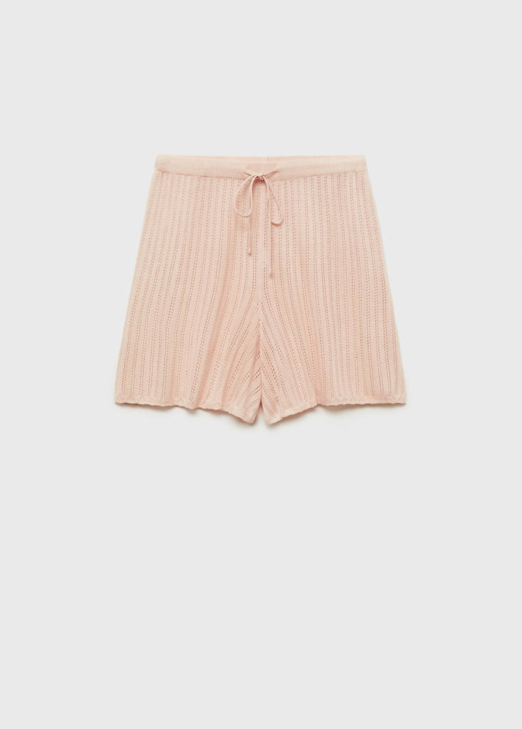 Pyjama shorts with pointelle detail — Salmon
