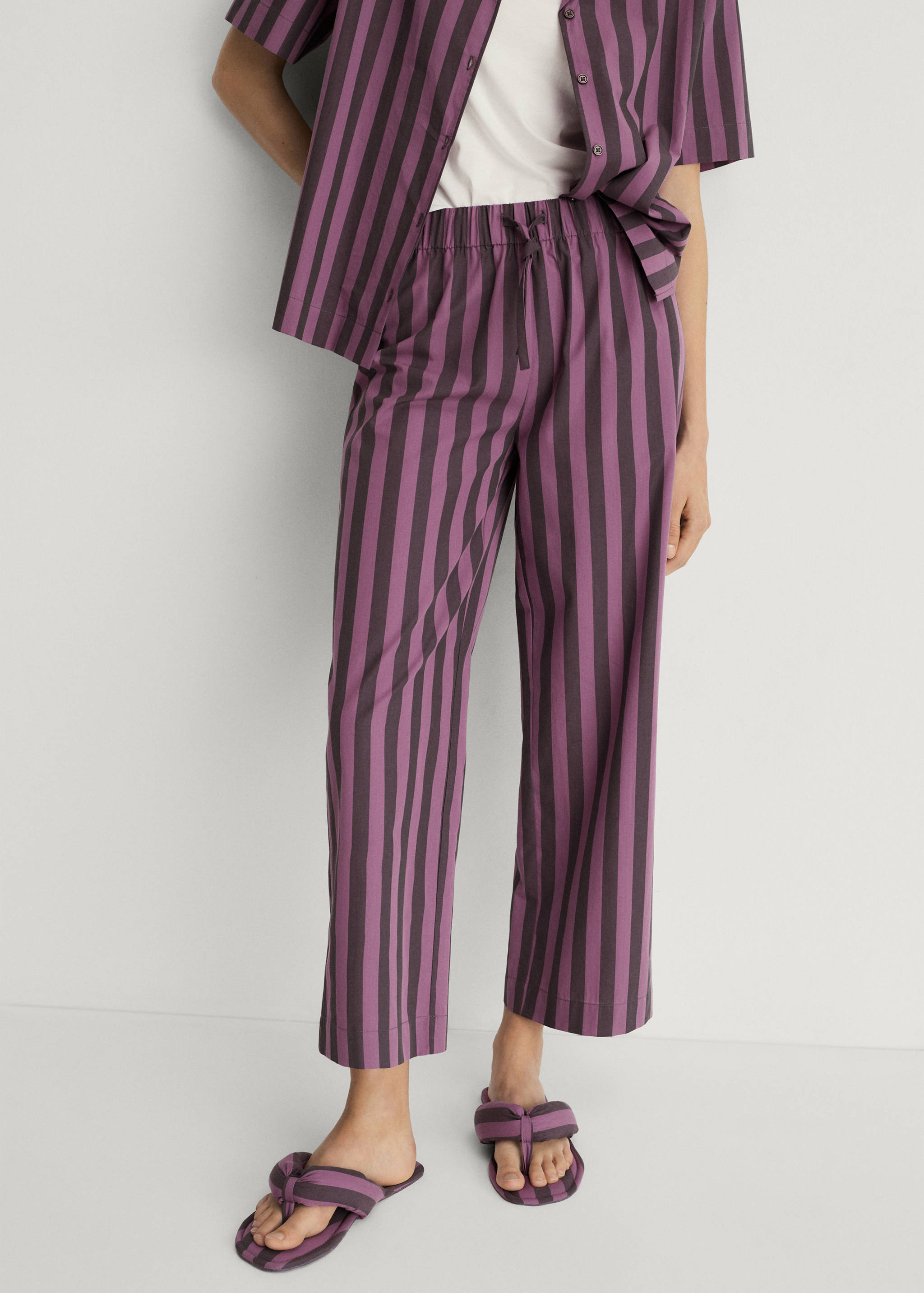 Woven two-tone striped trousers - Medium plane