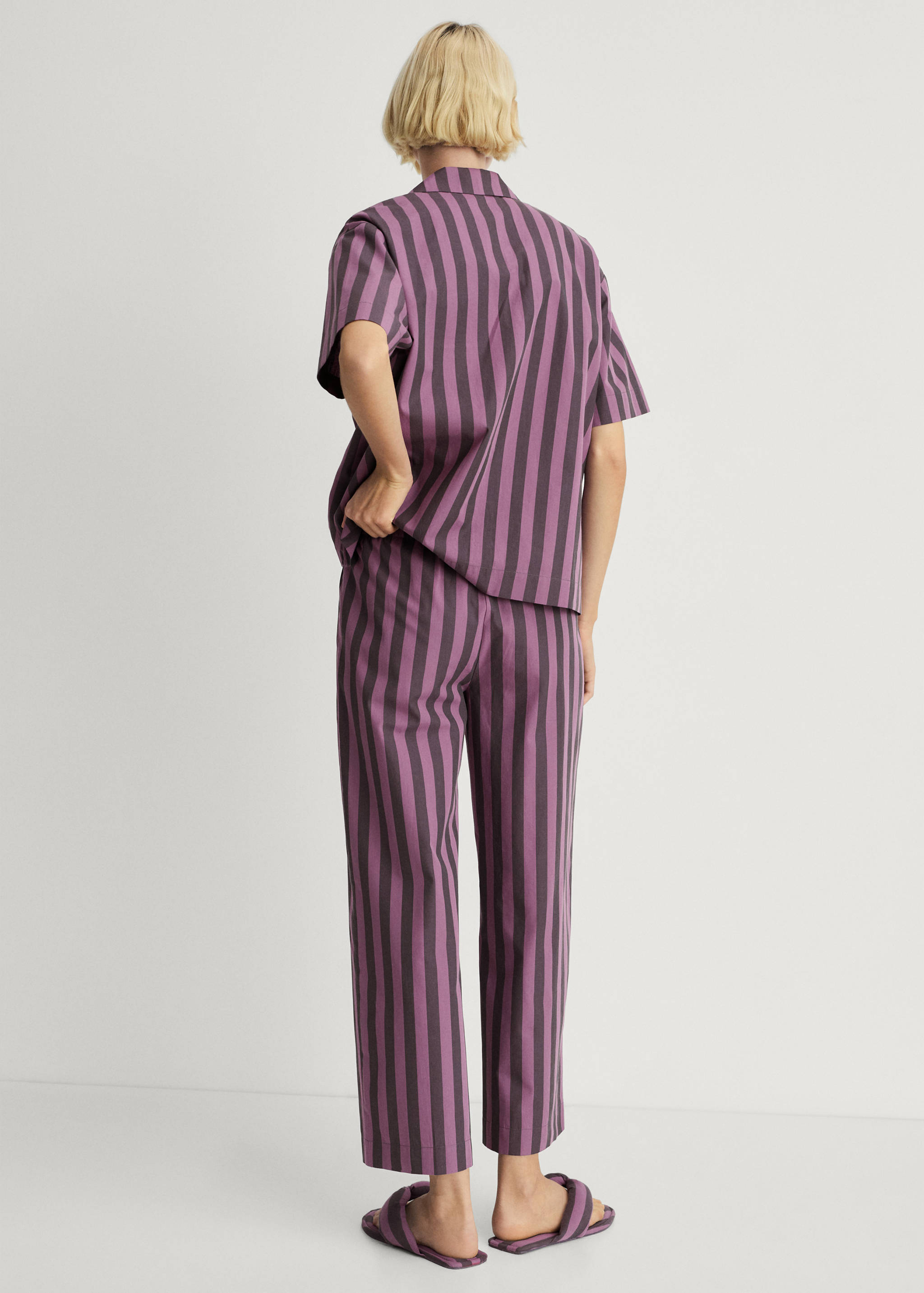Woven two-tone striped trousers - Reverse of the article