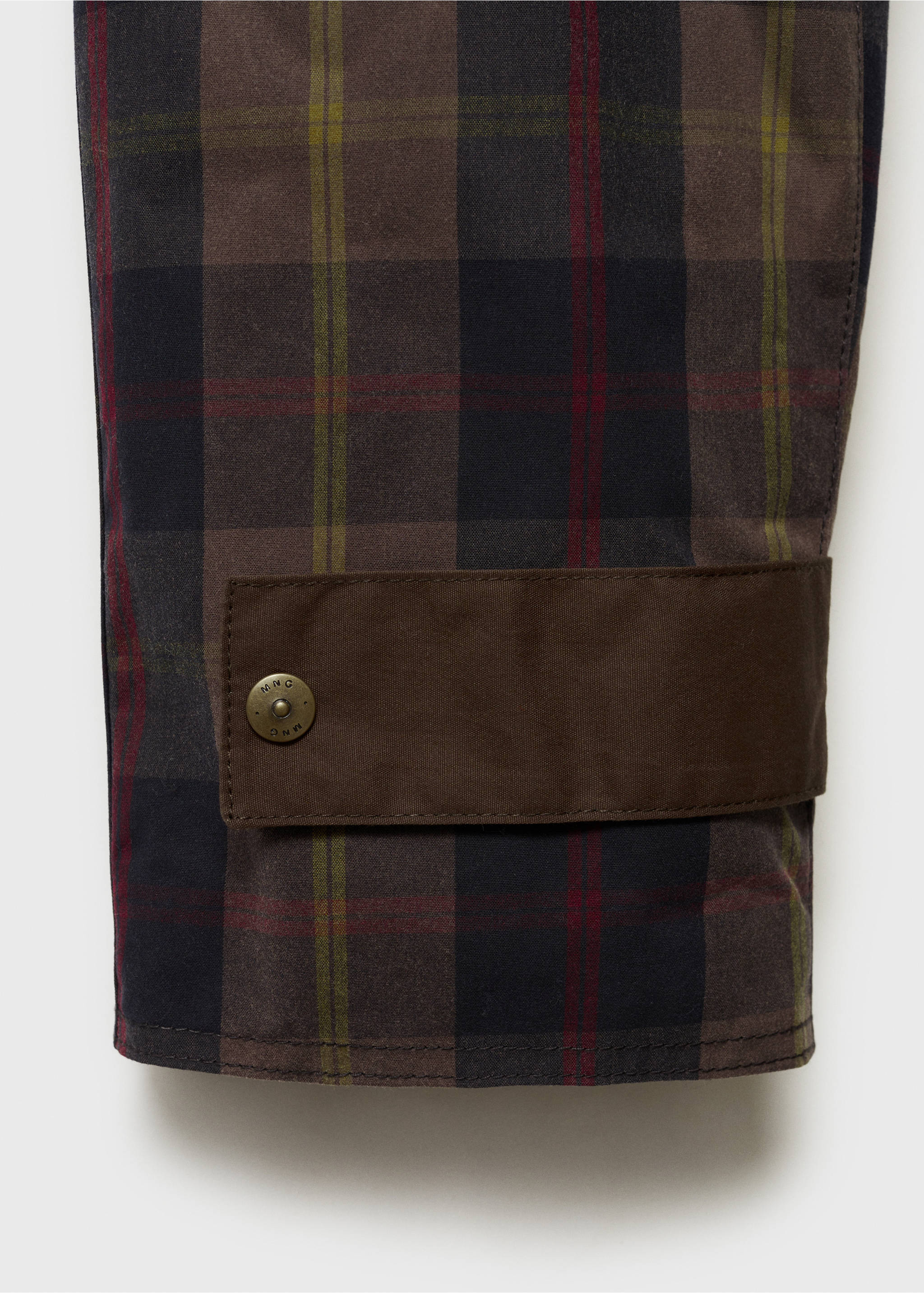 Kontrast yaka kareli parka - Ürün detayı 0, Lacivert. Ref: 87044072-00.