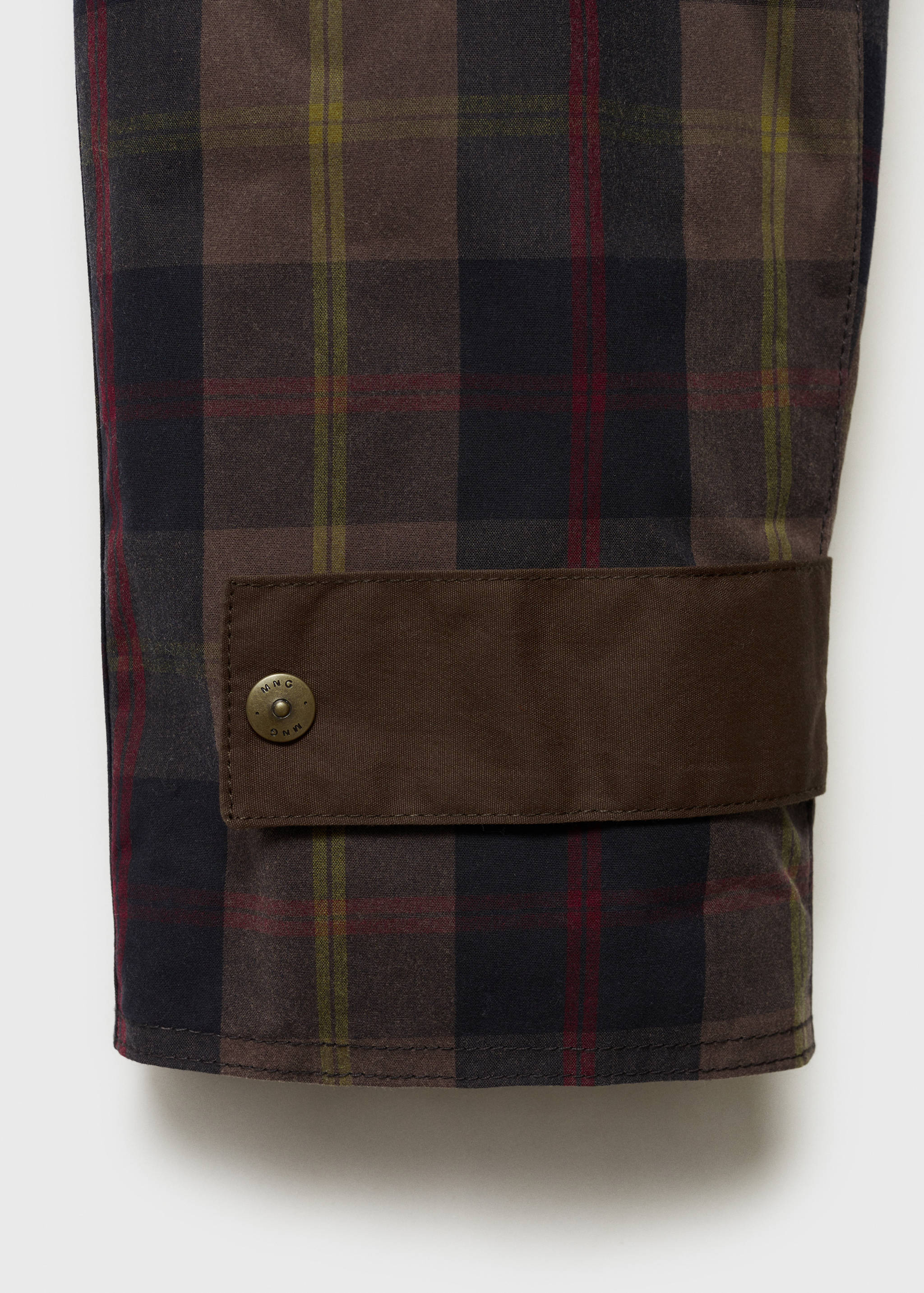 Kontrast yaka kareli parka - Ürün detayı 0