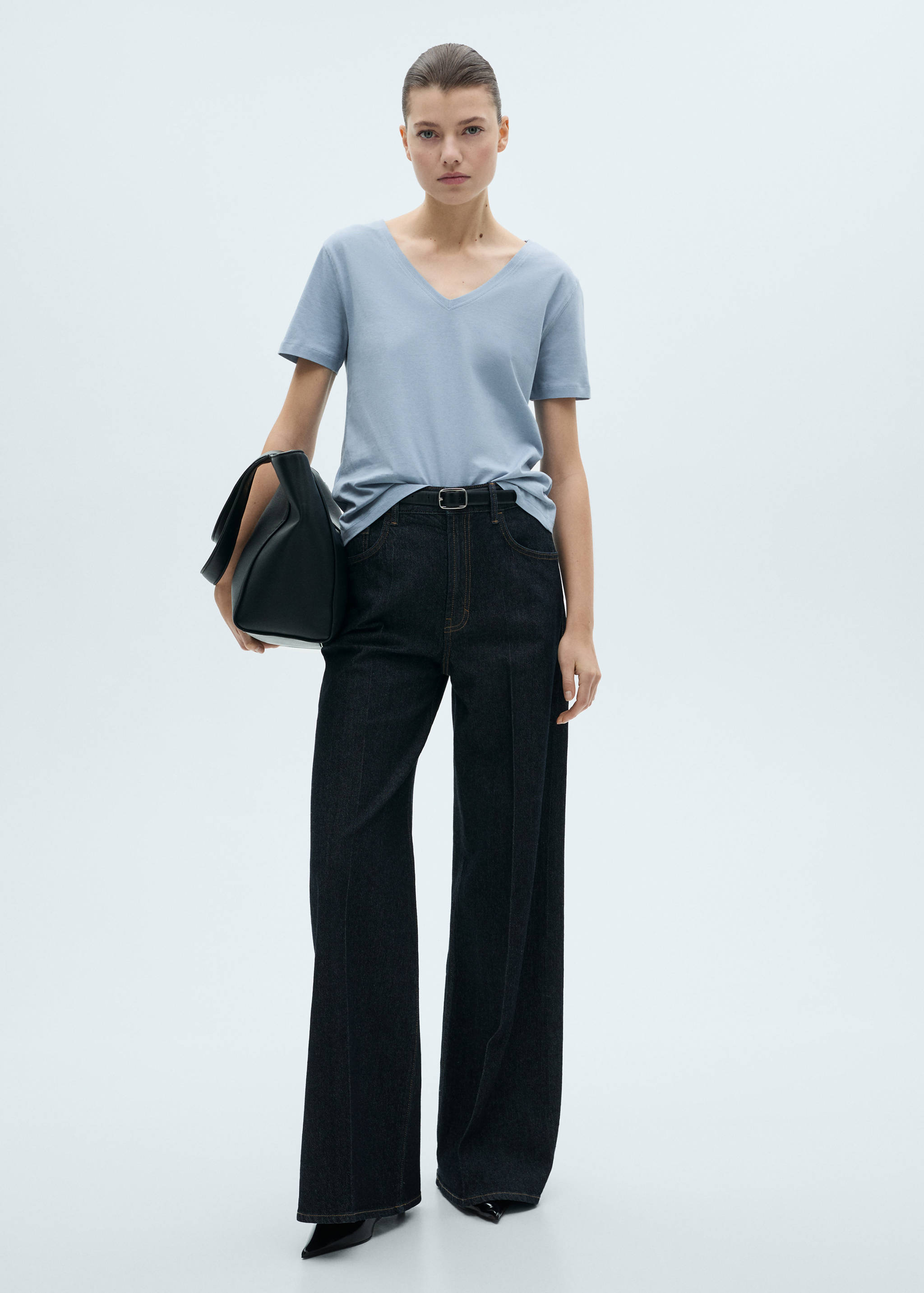 V-neck cotton T-shirt - General plane