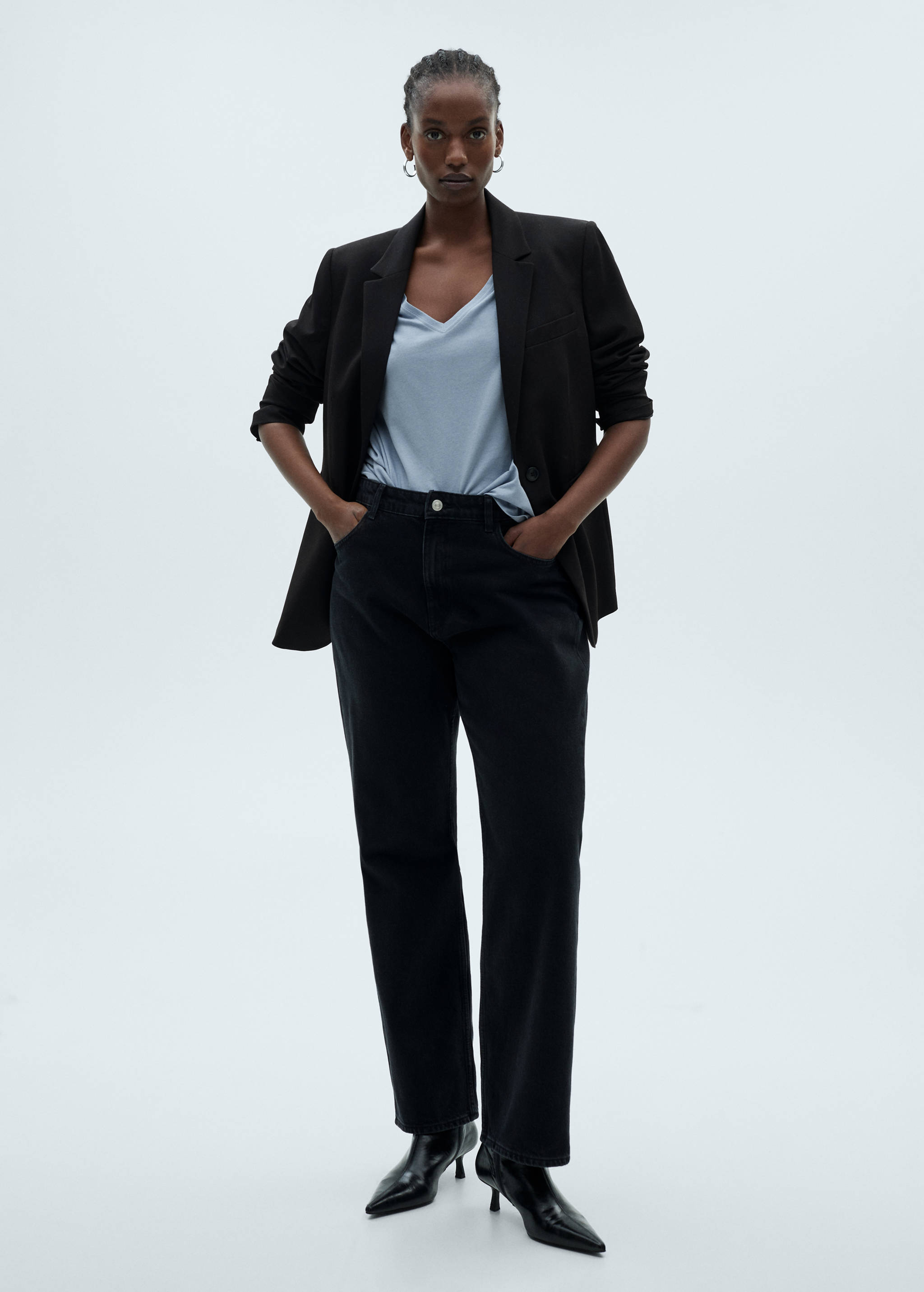 V-neck cotton T-shirt - Details of the article 3