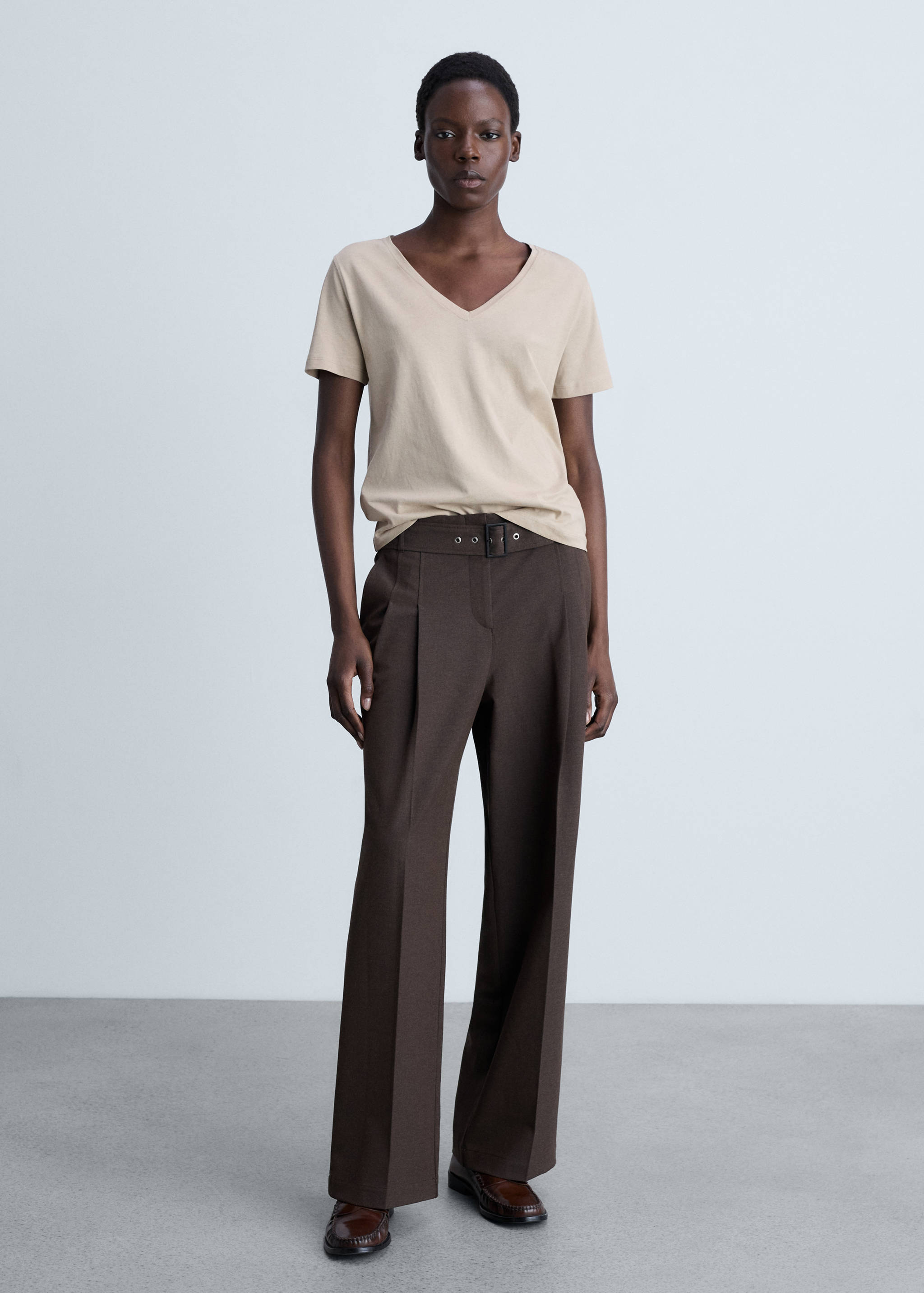 V-neck cotton T-shirt - General plane