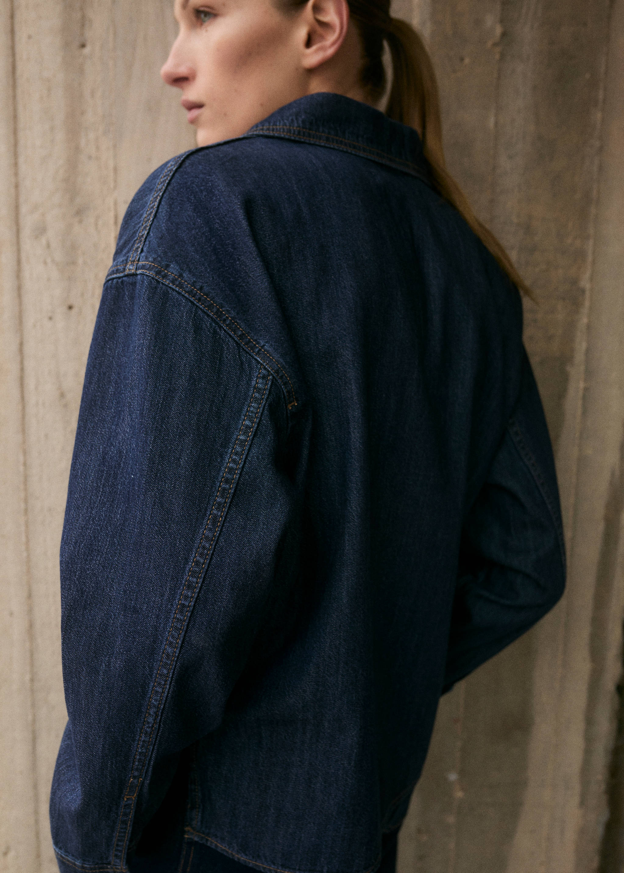 Denim cotton shirt - Reverse of the article