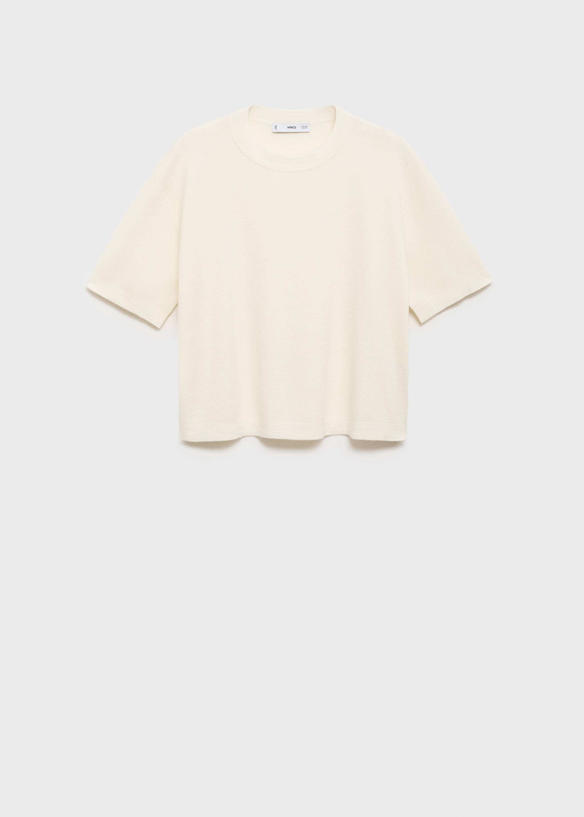 Short-sleeved wool-blend sweater - Article without model