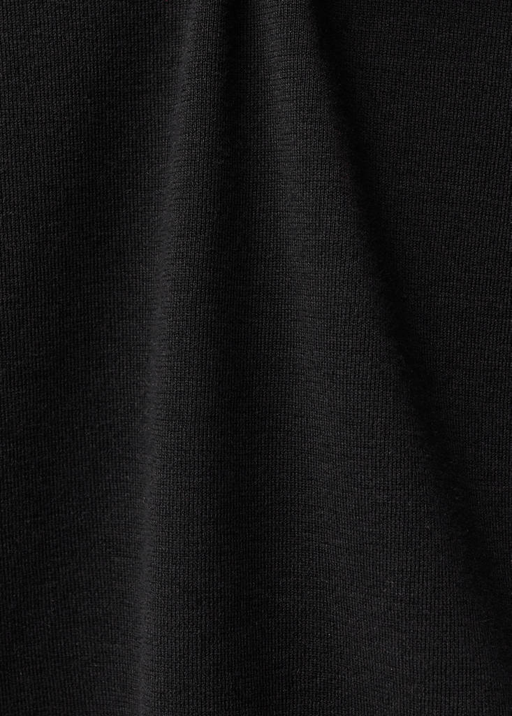 Short-sleeved wool-blend sweater — Black