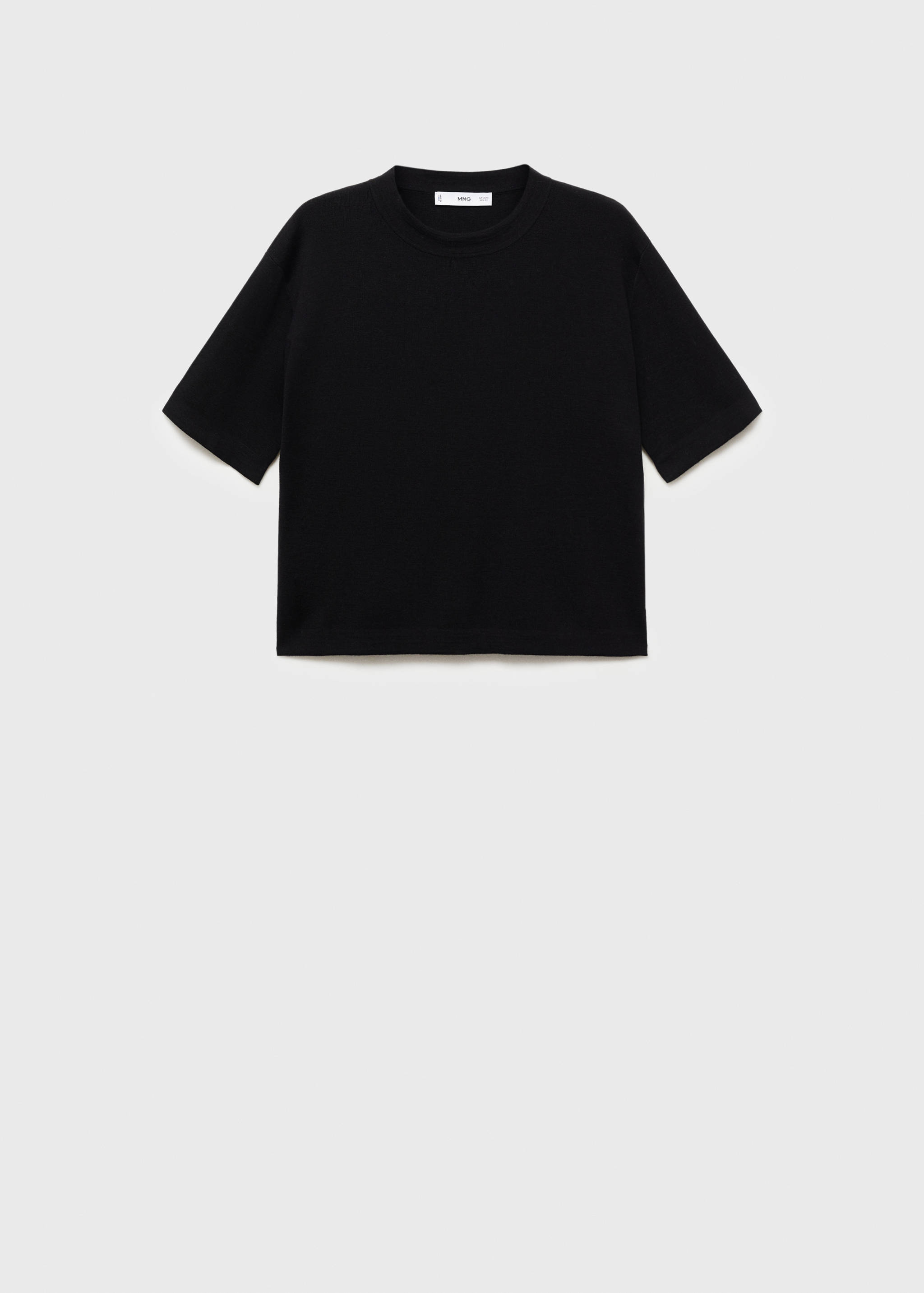 Short-sleeved wool-blend sweater - Article without model