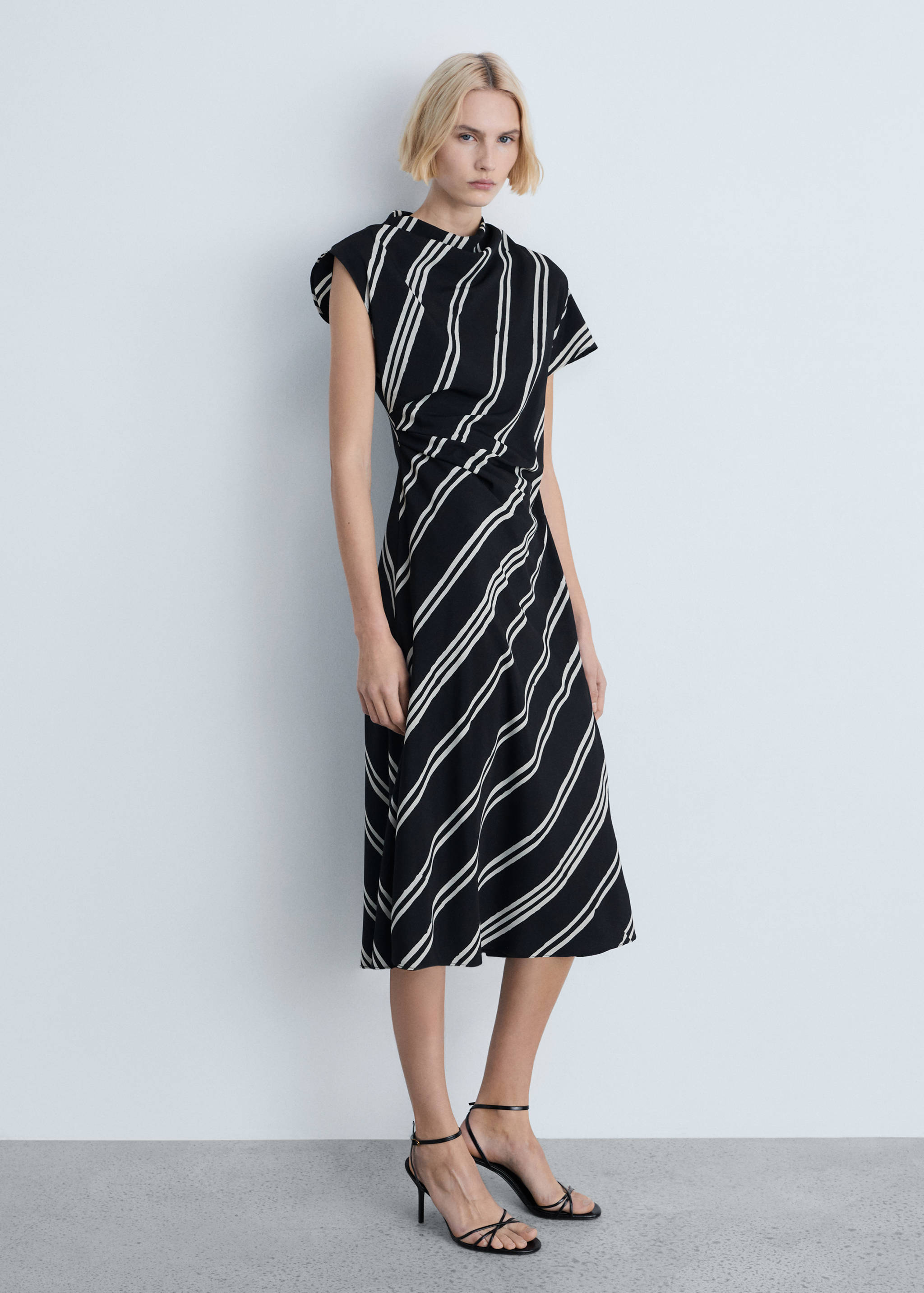 Stripe-print midi-dress - General plane