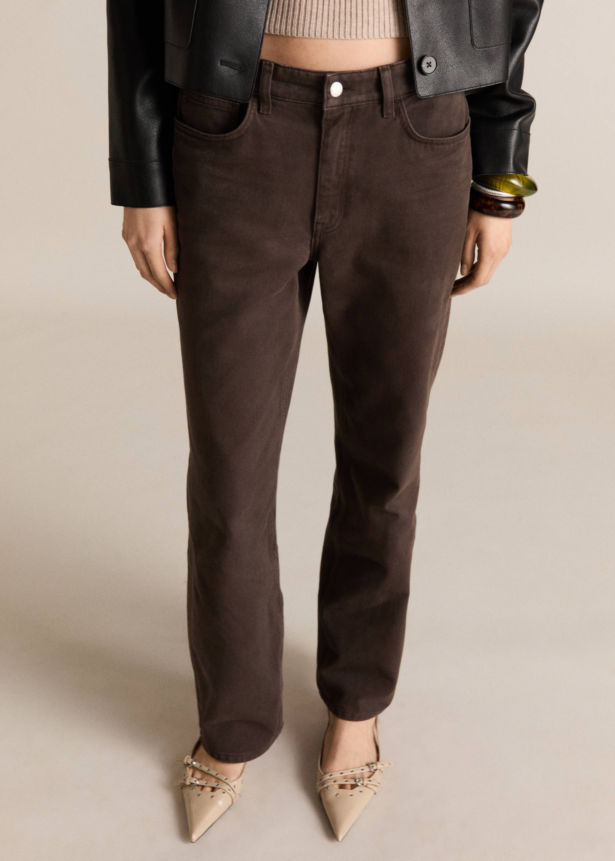 Jean droit taille haute - Plan moyen