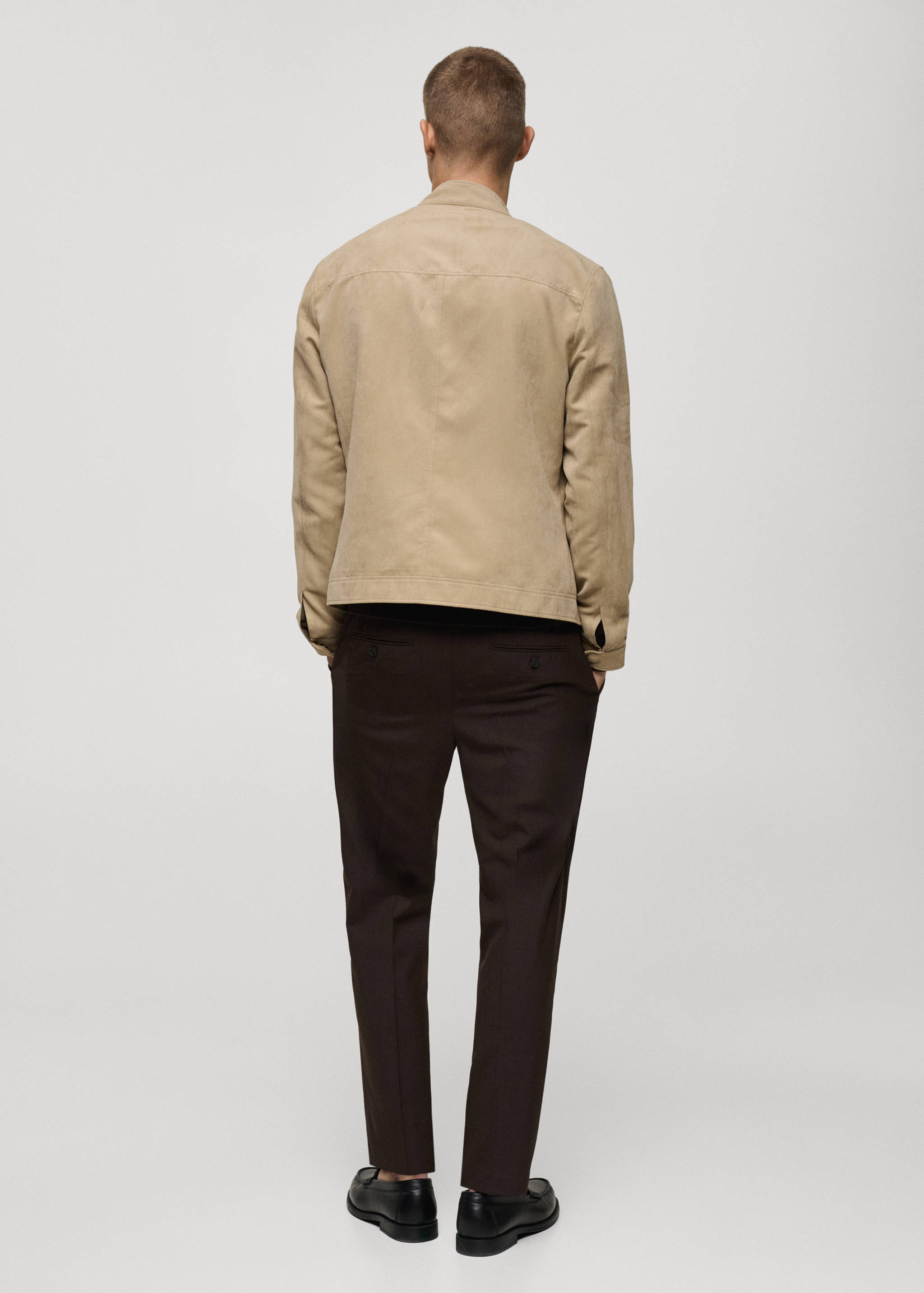 Suede-effect biker jacket - Reverse of the article