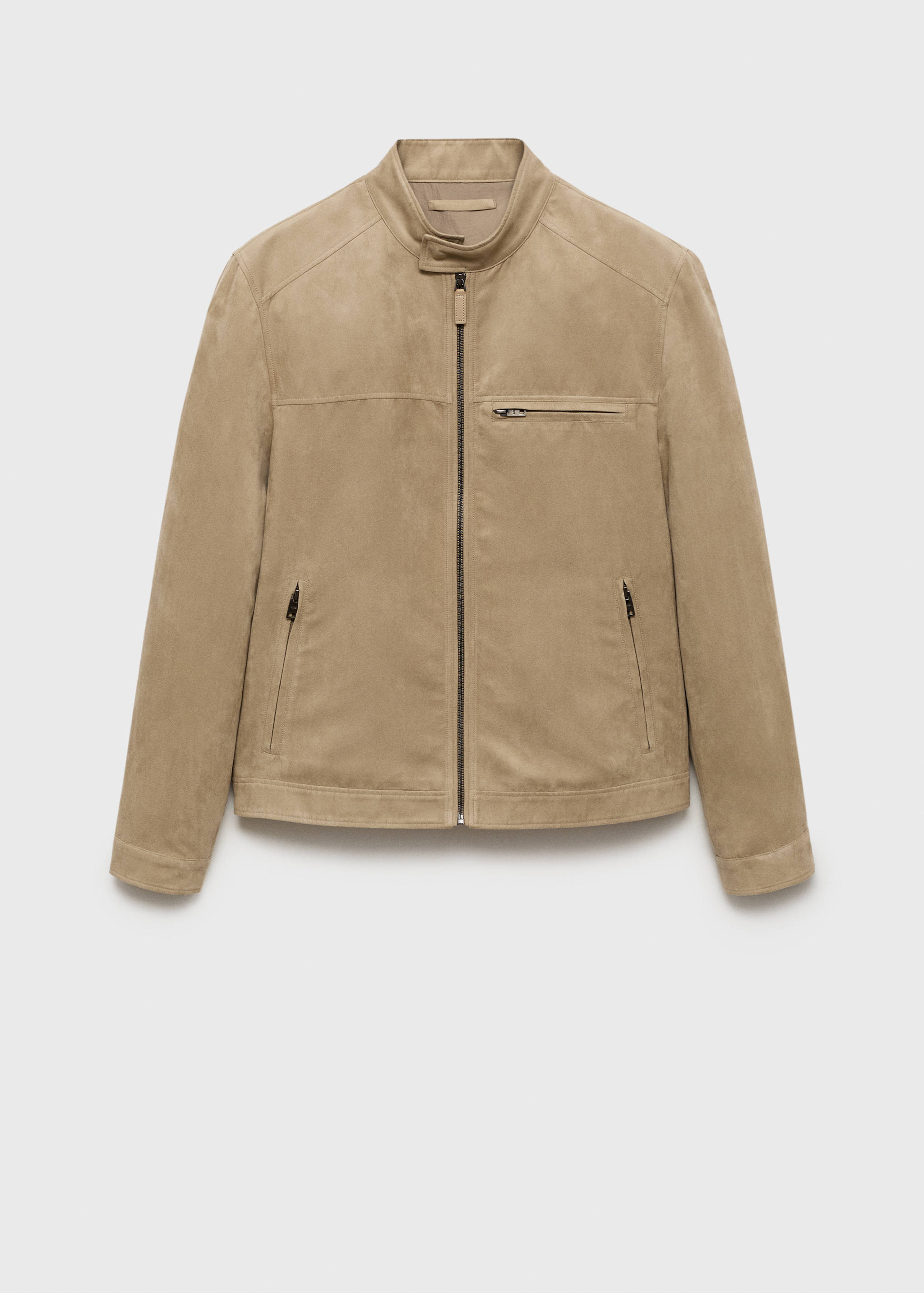Suede-effect biker jacket - Article without model