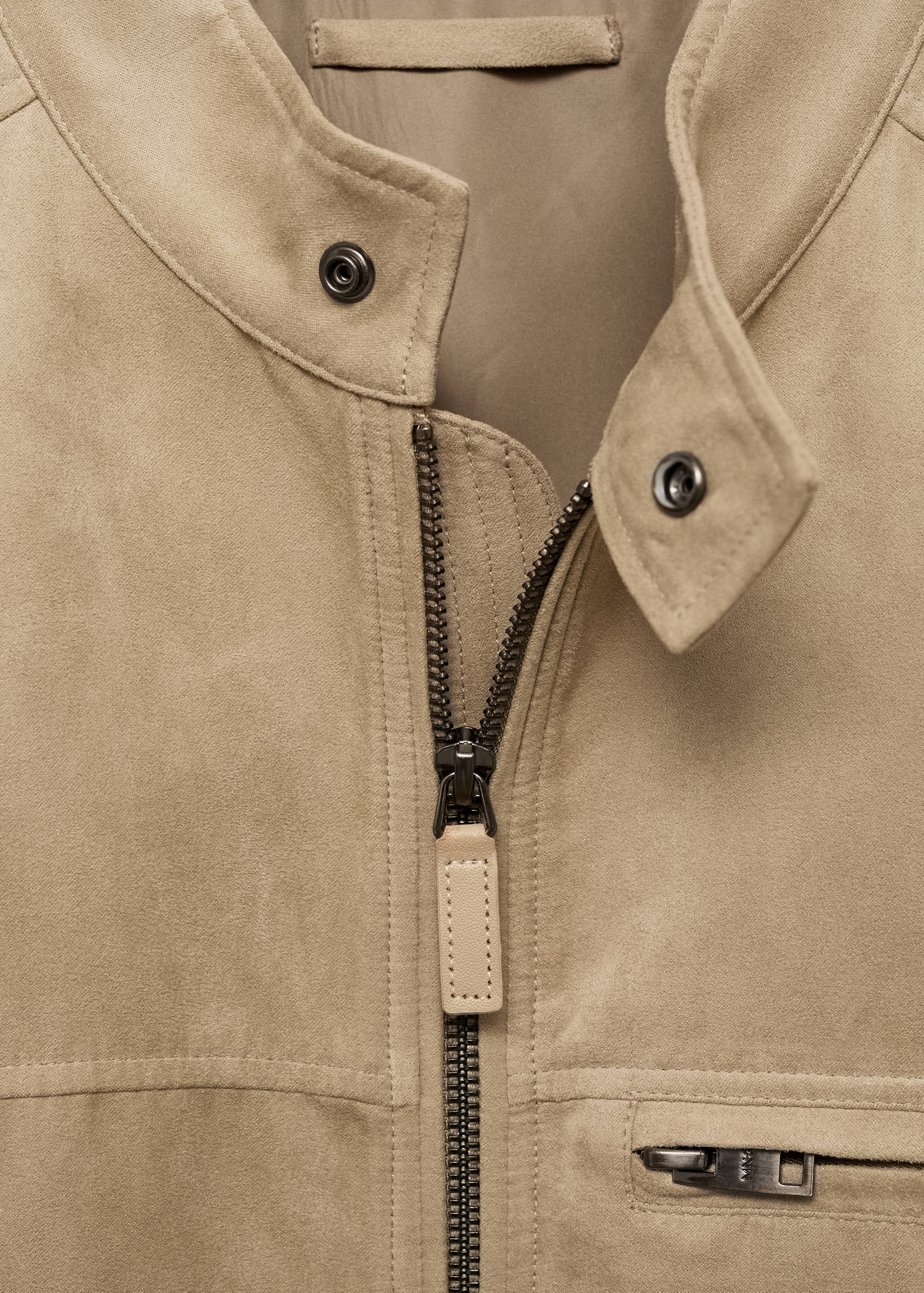 Suede-effect biker jacket - Details of the article 8
