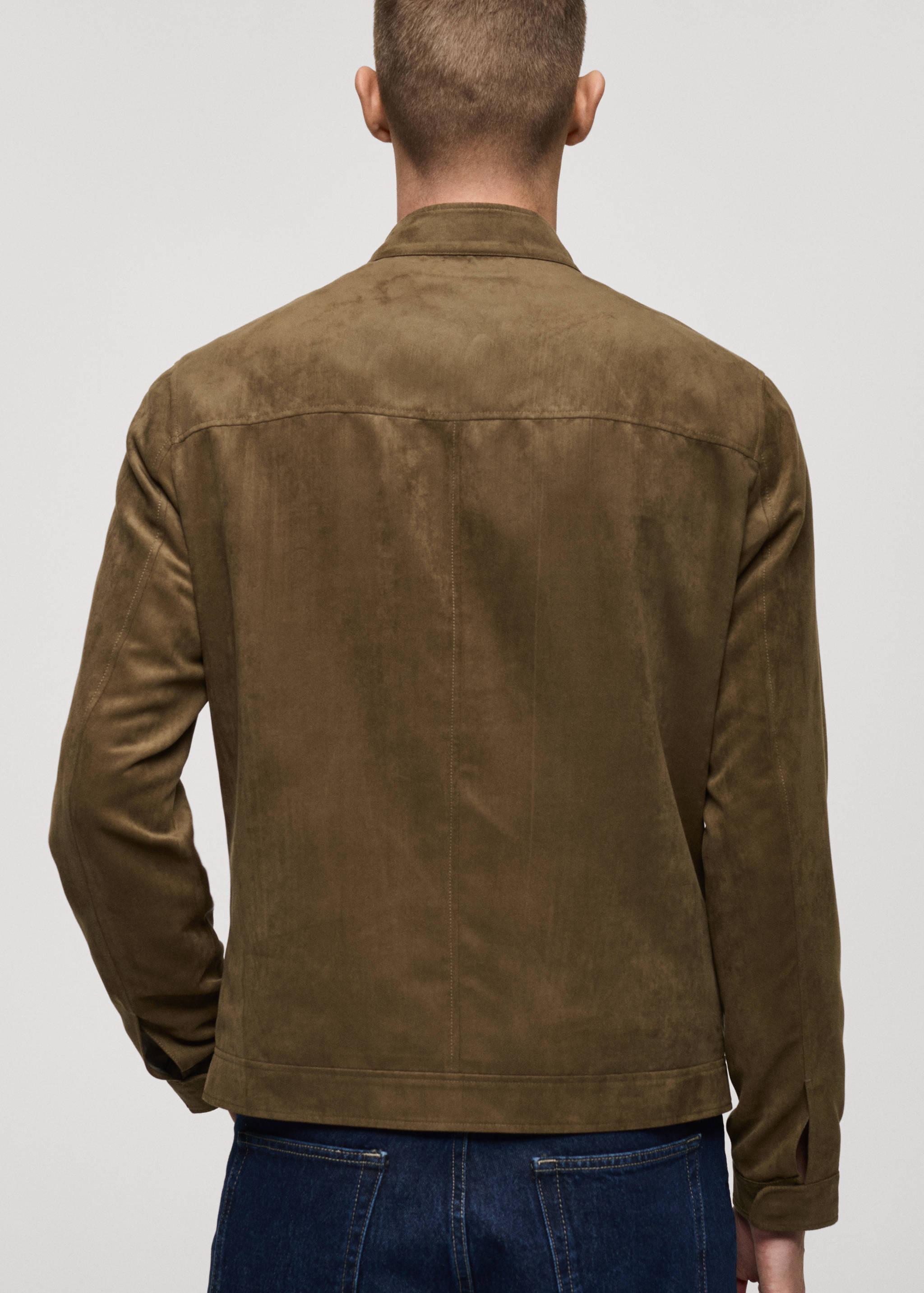 Suede-effect biker jacket - Reverse of the article