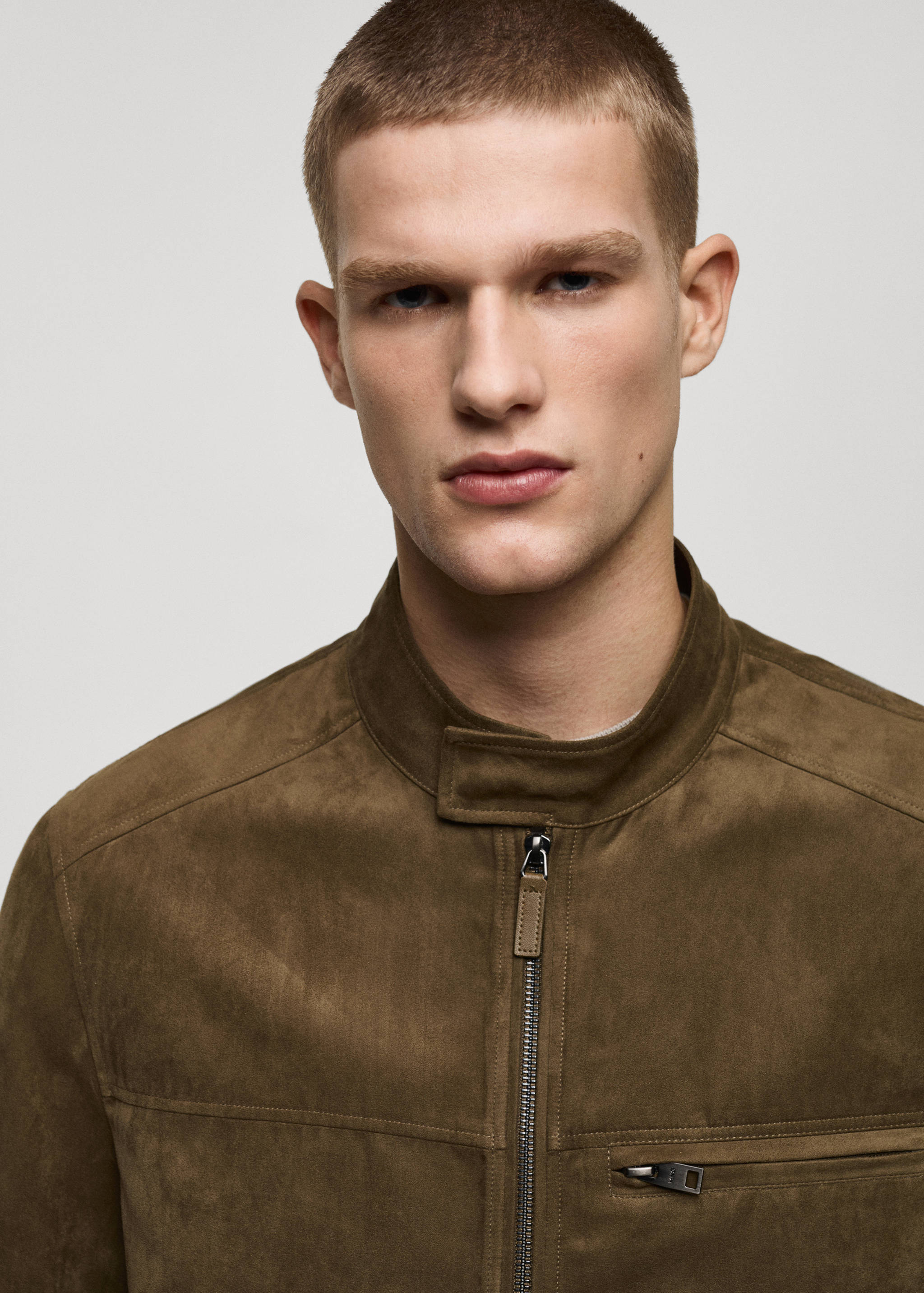 Suede-effect biker jacket - Details of the article 1