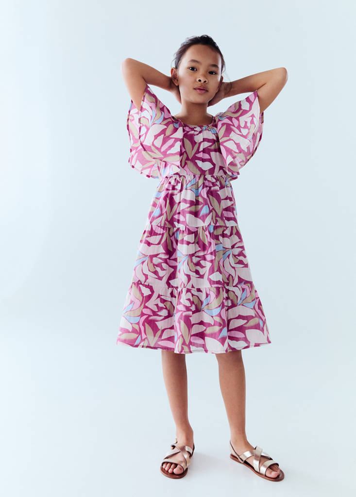 Printed short dress — Purple